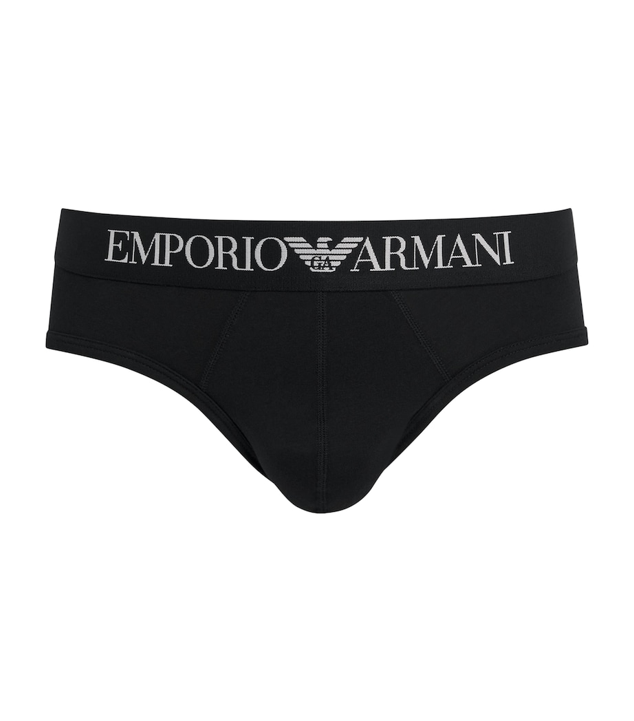 Stretch-Cotton Logo Briefs UC001 BLACK Image 1
