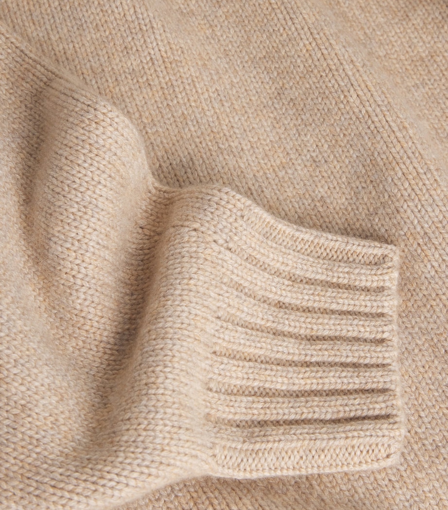 Cashmere Round-Neck Sweater HB0254 OATMEAL Image 5