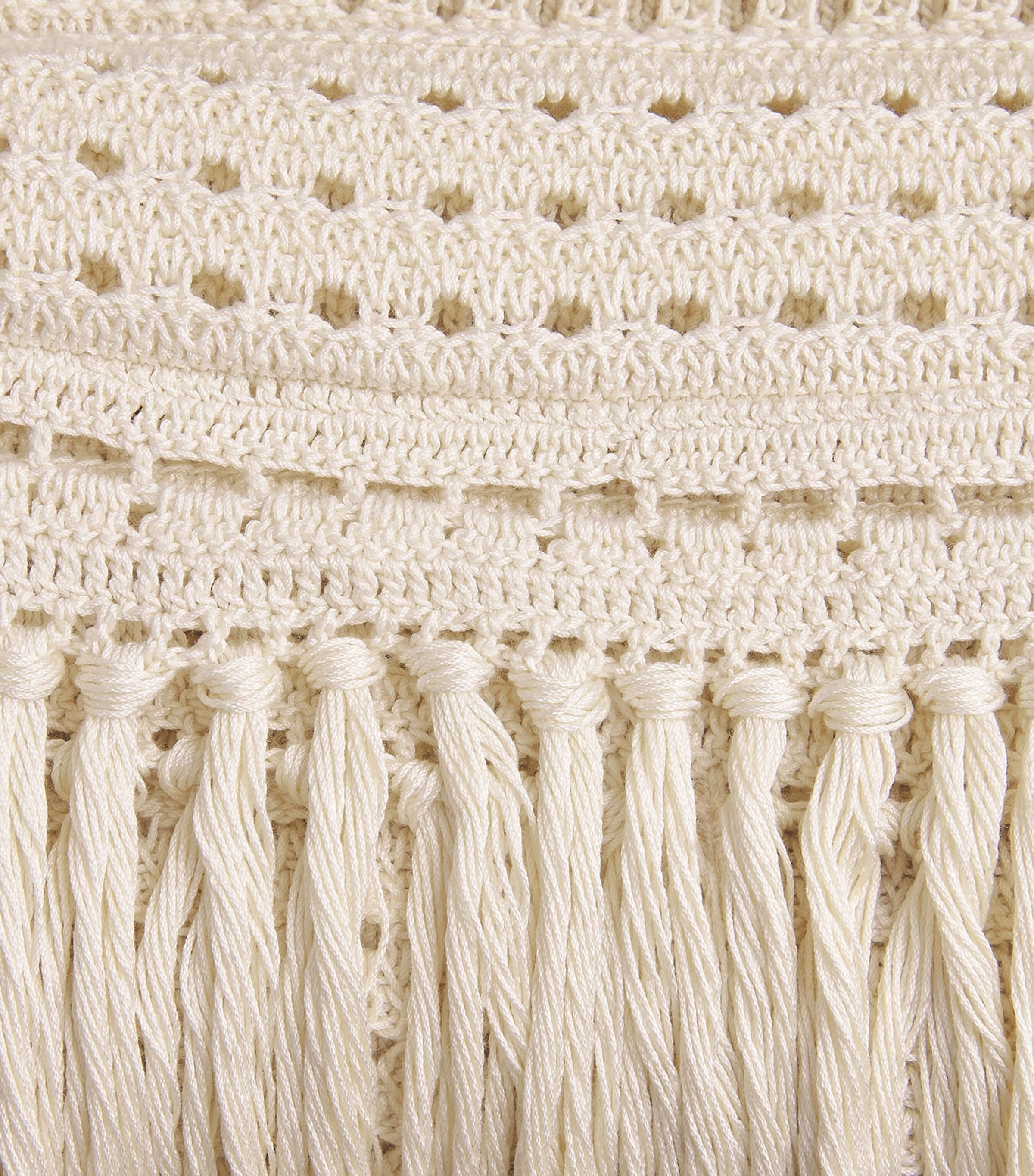 Zimmermann Womens Crochet Fringe Indra Midi Skirt Cream Image 6