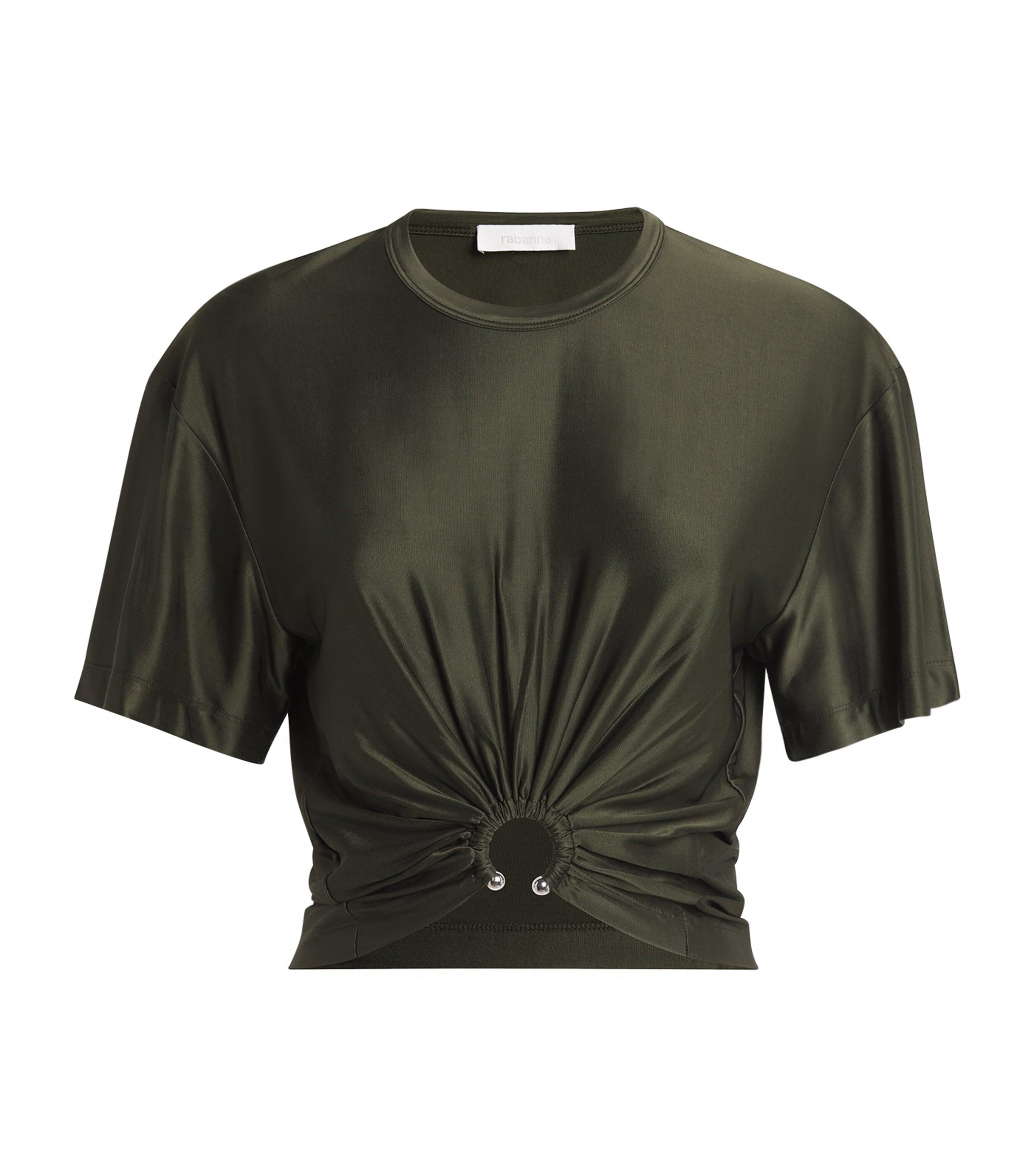 Rabanne Cropped T-shirt In Black