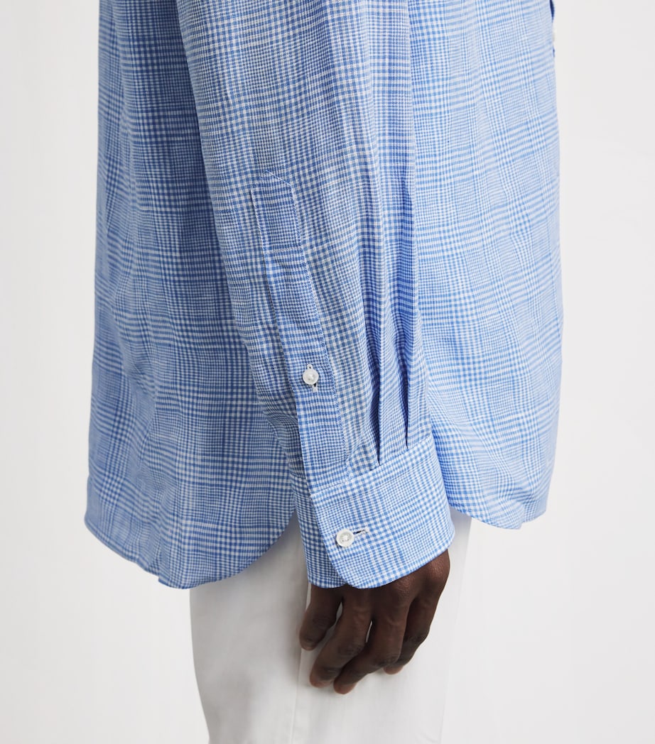 Linen Check Shirt CORNFLOWER BLU/WHT Image 6