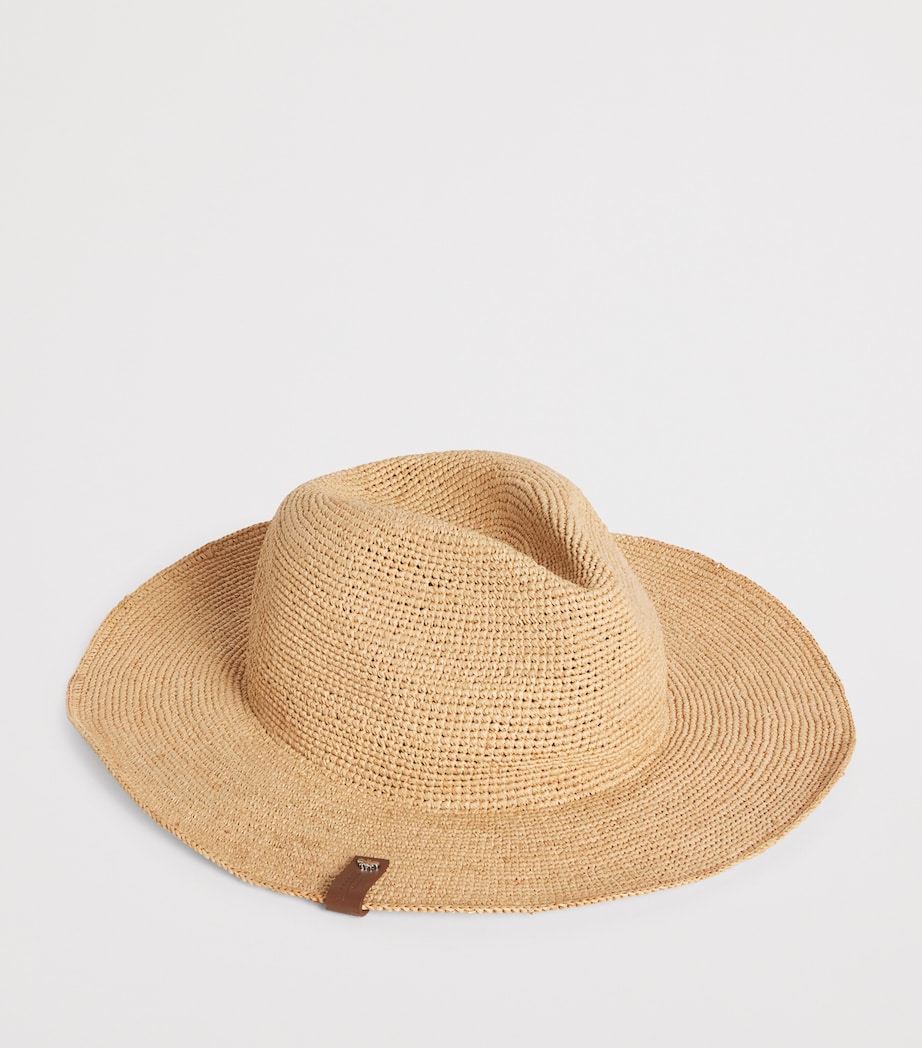 Raffia Fedora Hat BEIGE Image 2
