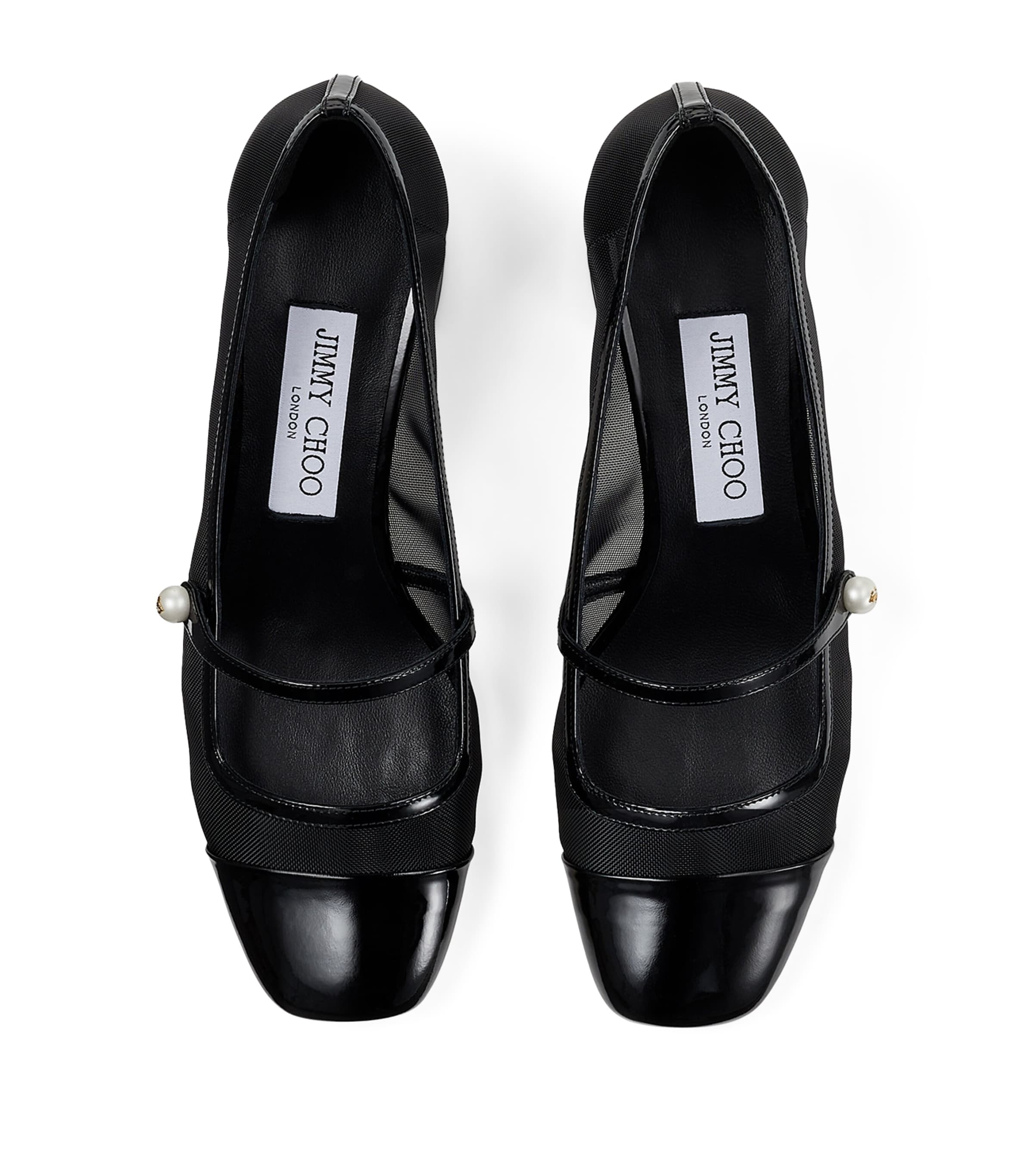 Elisa 45 Leather Mary Jane Heeled Pumps BLACK/BLACK Image 3