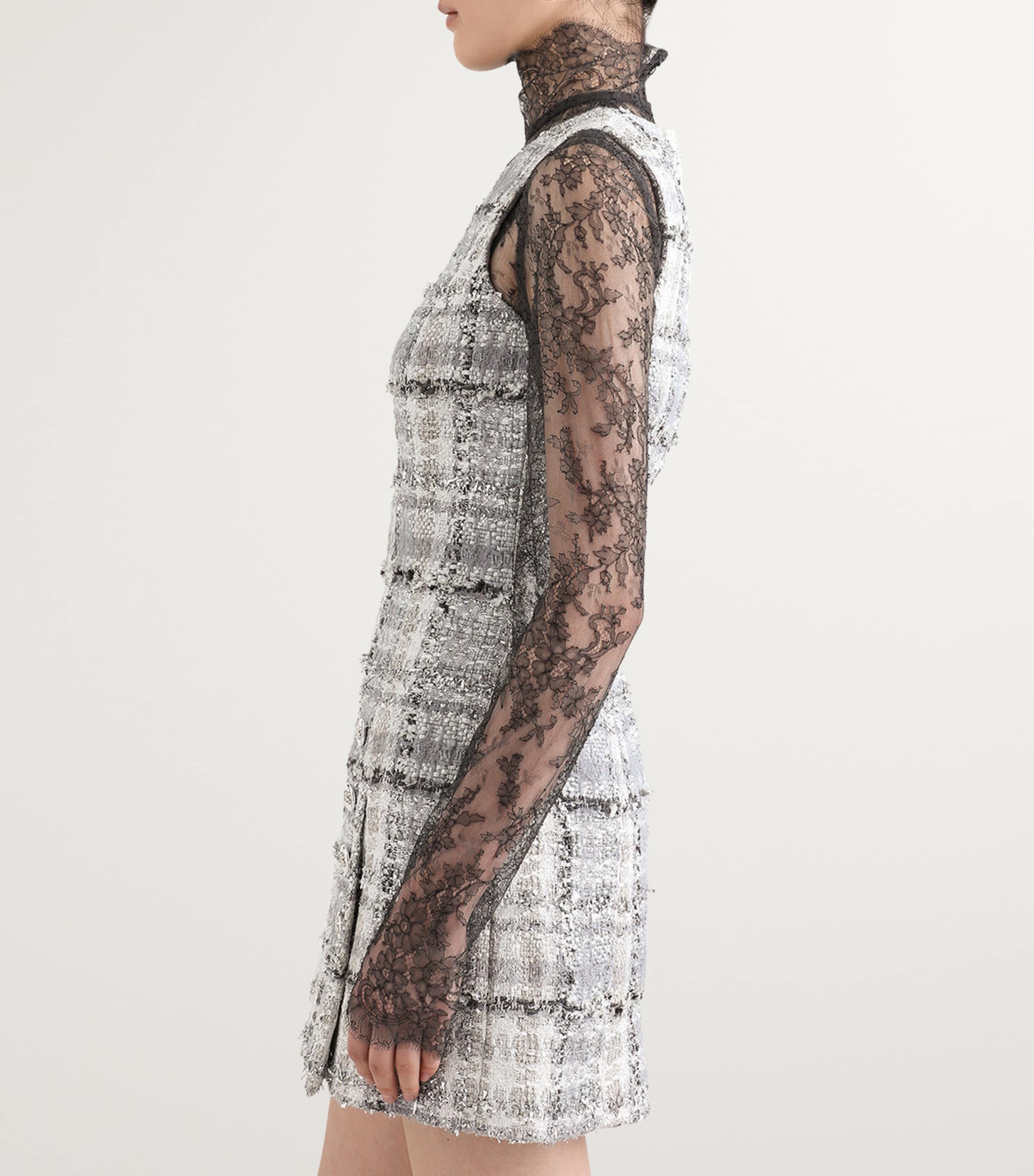 Lace High-Neck Blouse N5543-GREY Image 4