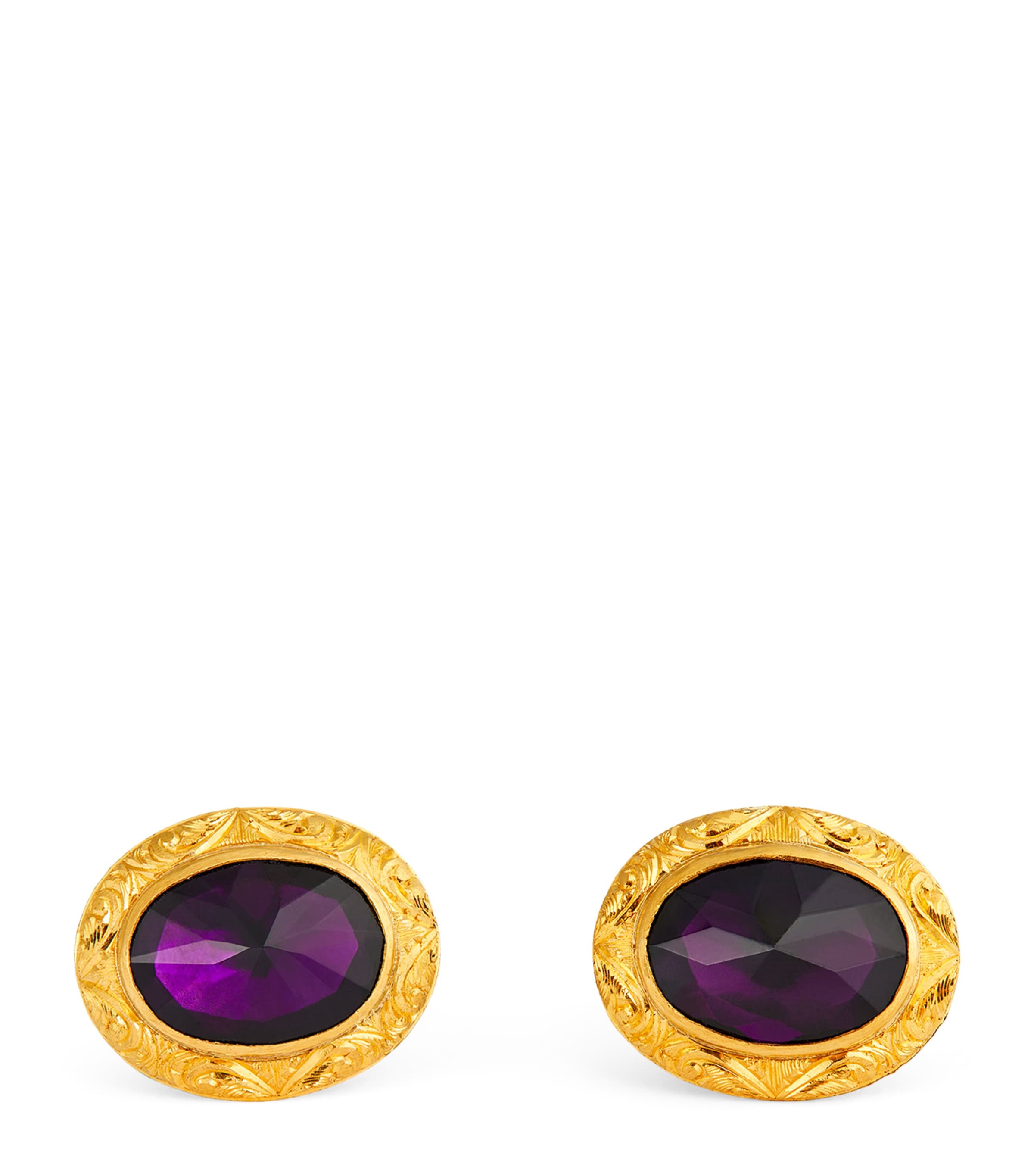 Brooski Gold And Amethyst Cufflinks