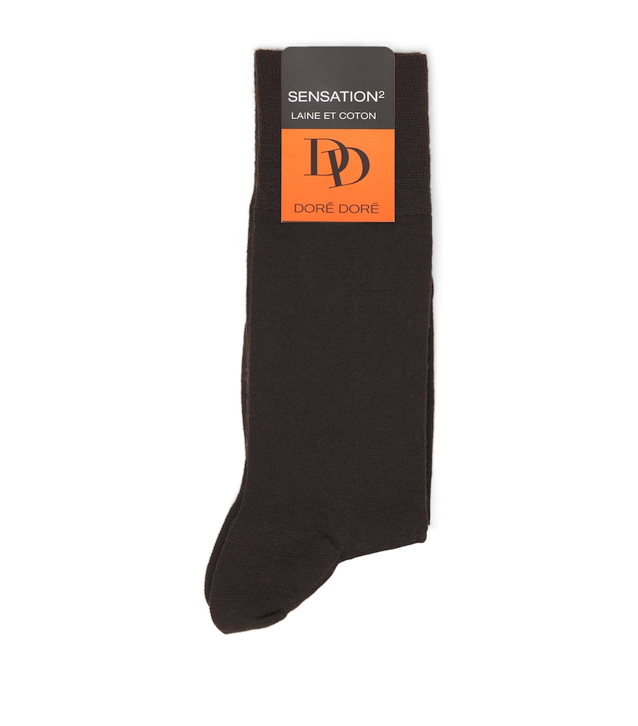 Doré Doré Mens Merino-Blend Socks Chocolat Image 1