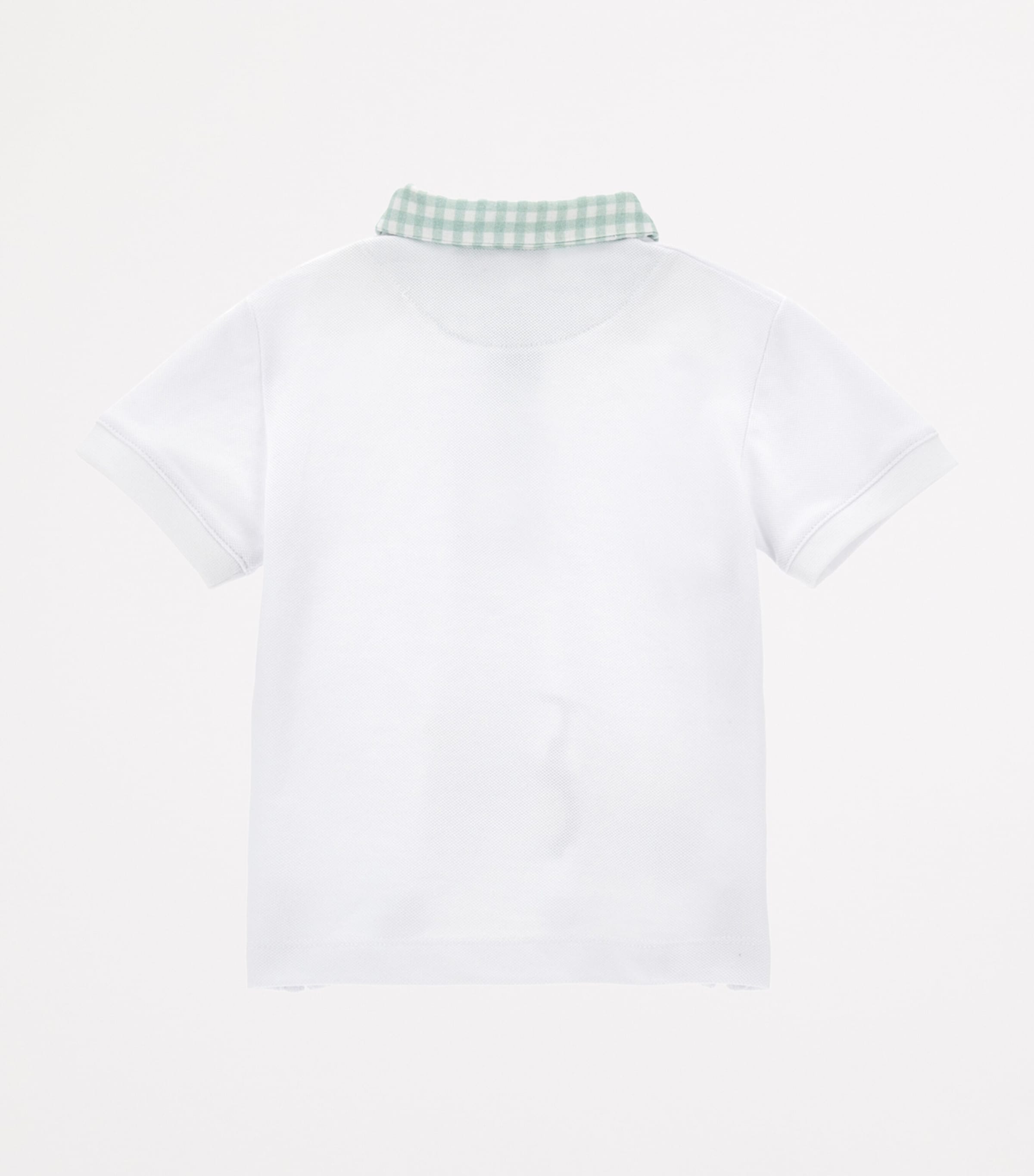 Cotton Printed Polo Shirt (3-36 Months) BIANCO+VERDE GIADA Image 2