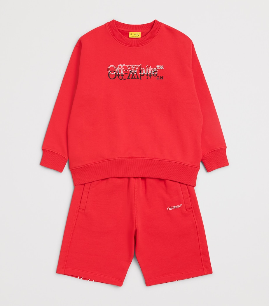 Off-White Kids Logo Print Sweatshirt (4-12+ Years) Hight Risk Red Image 3