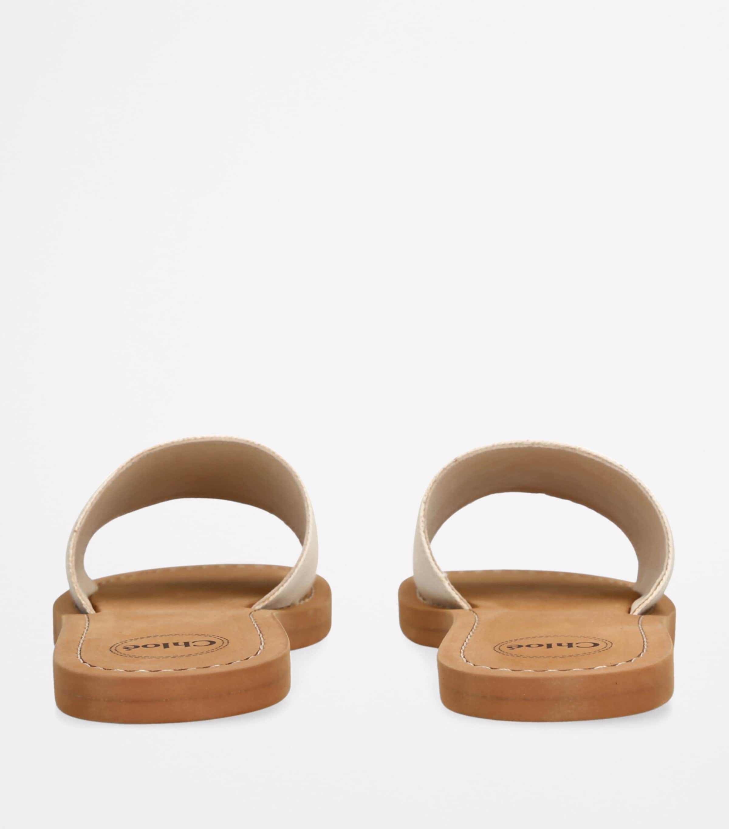 Chloé Kids Canvas Logo Slides Cream Image 2