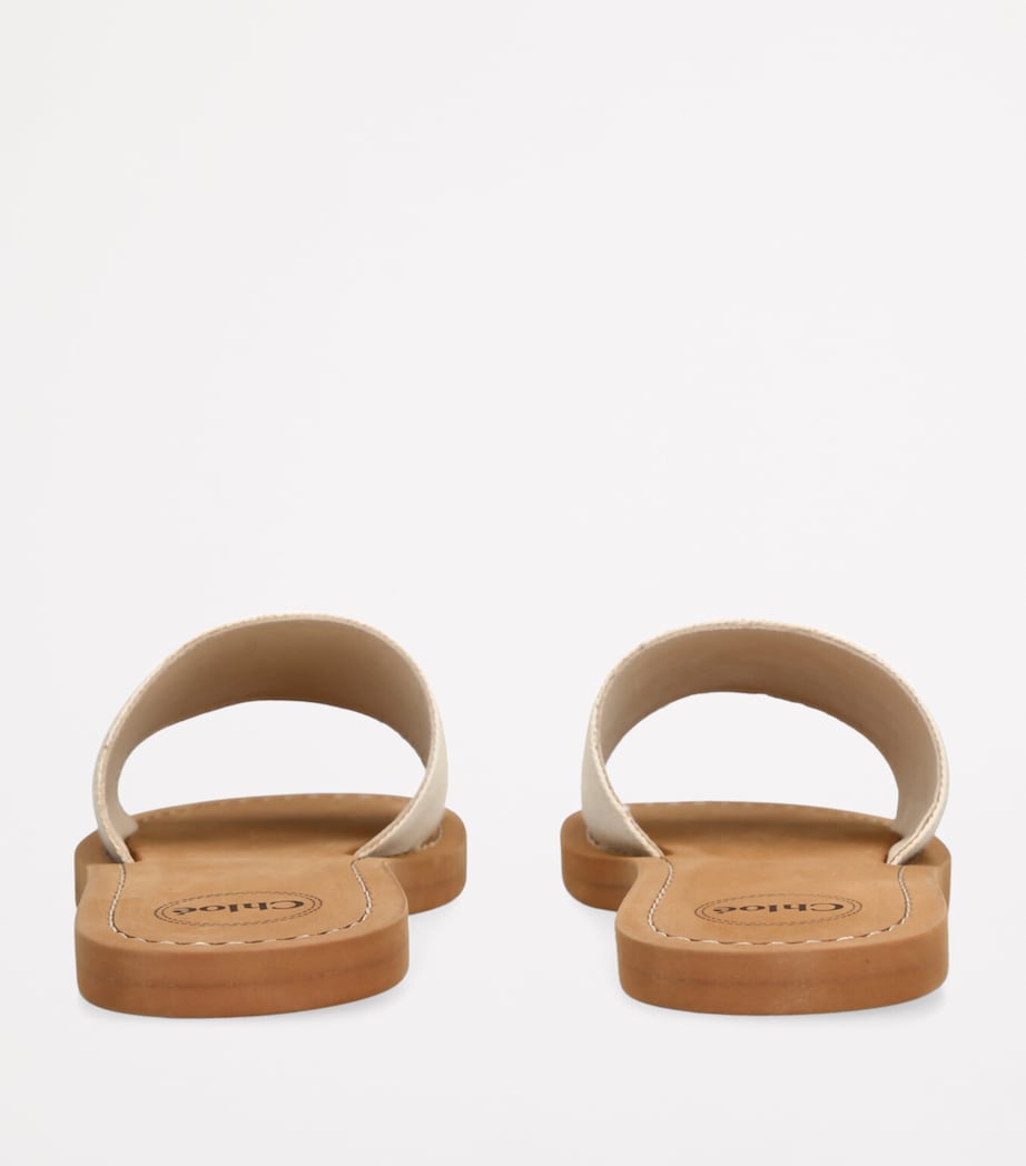 Chloé Kids Canvas Logo Slides Cream Image 2