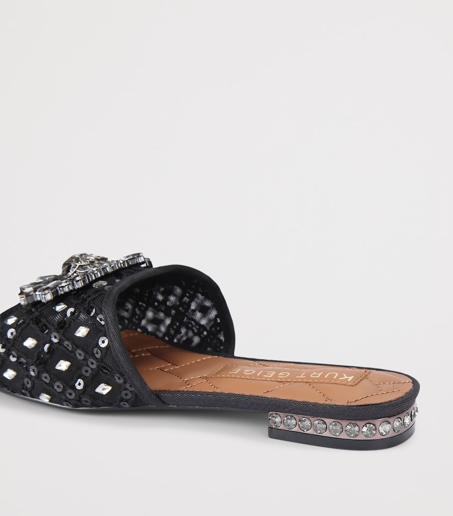 Embellished Chelsea Flat Sandals BLACK Image 3