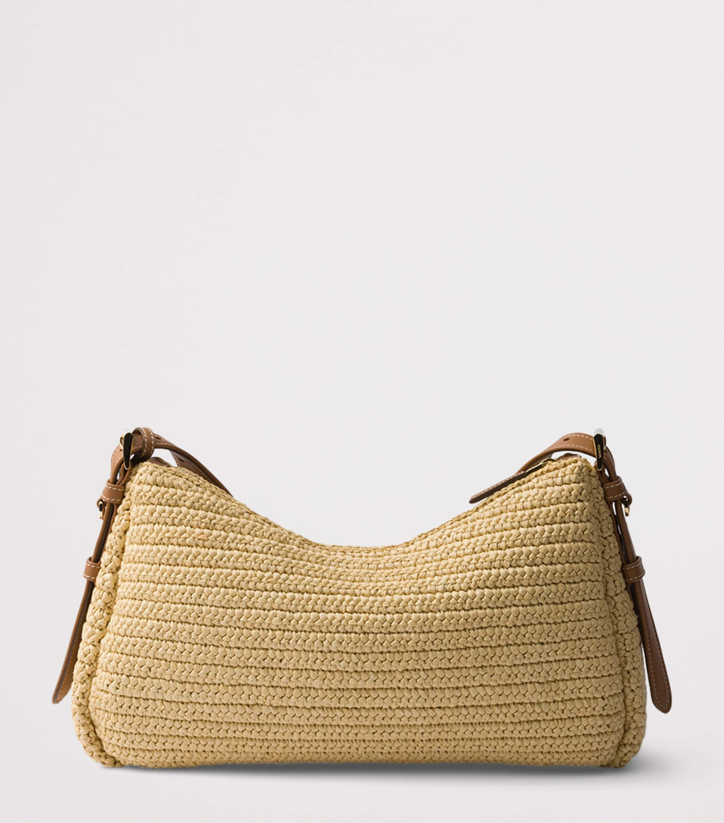 【日本入手困難】Prada Aimee large crochet and leather bag Prada Aimee Large Leather-Trim Crochet Shoulder Bag | Neiman