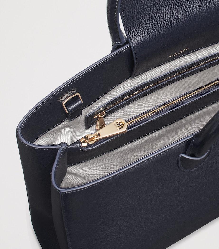 Aspinal Of London Leather Madison Tote Bag Navy Image 6