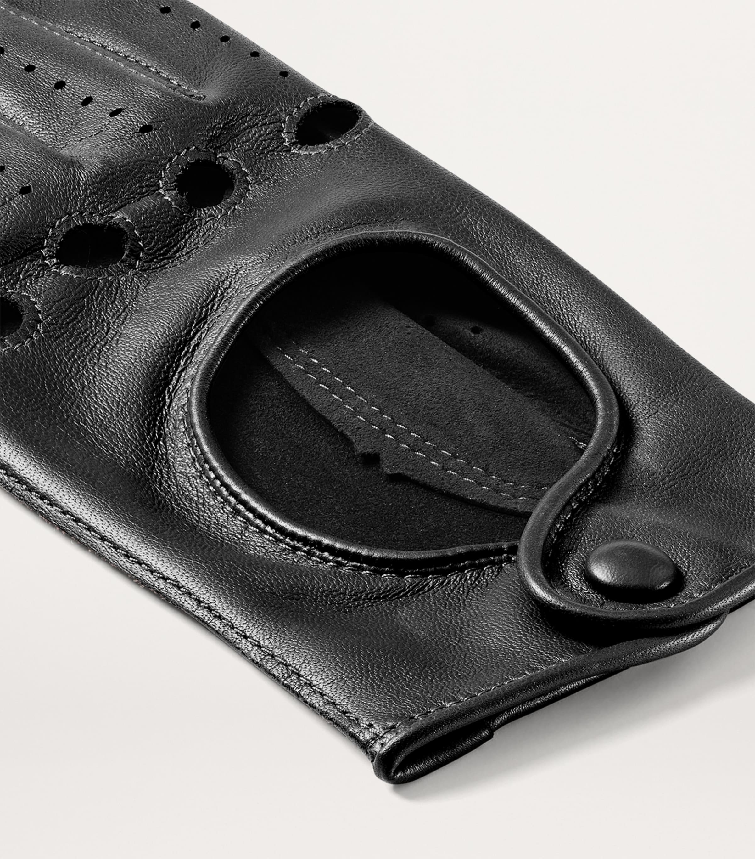 Women's Nappa Leather Driving Gloves (Small) BLACK Image 3