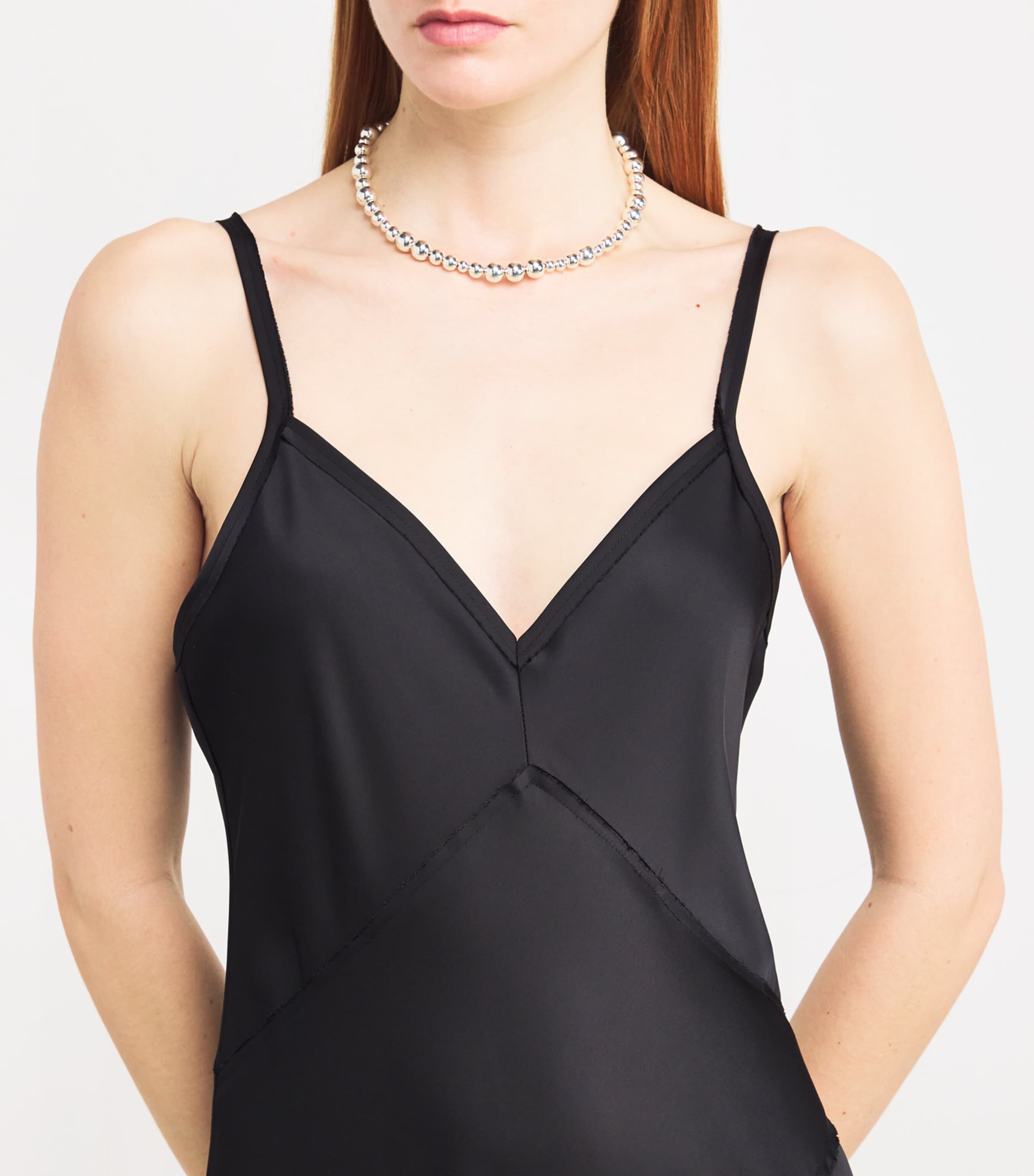 Satin Slip Maxi Dress BLACK Image 6