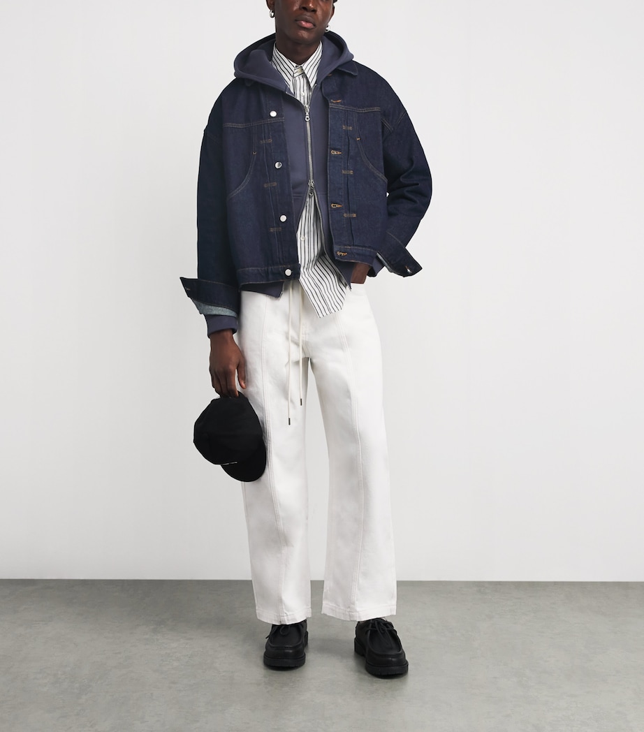 Wide-Leg Felled Jeans ECRU Image 2