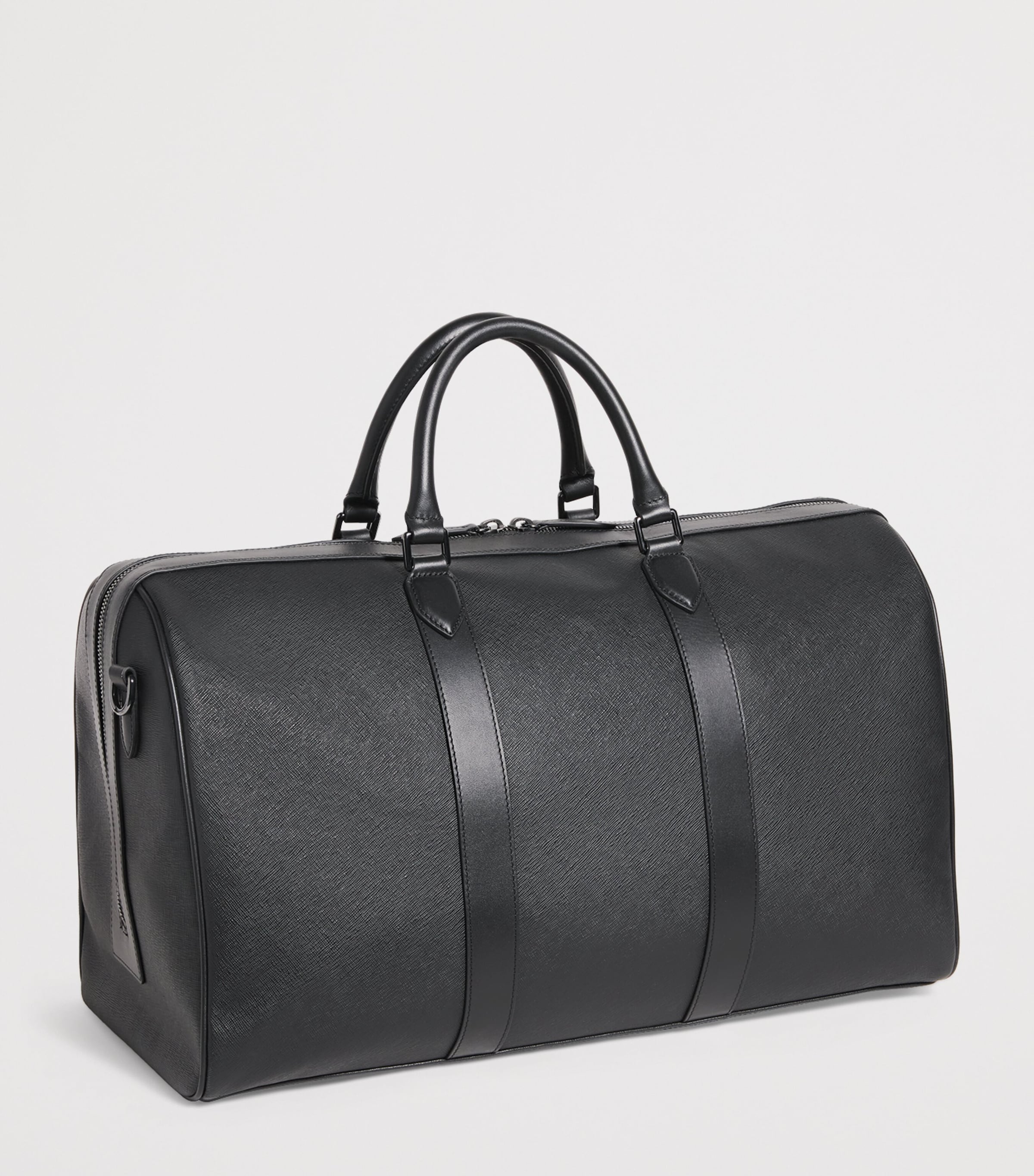 Harrods Leather Holdall Black Image 3