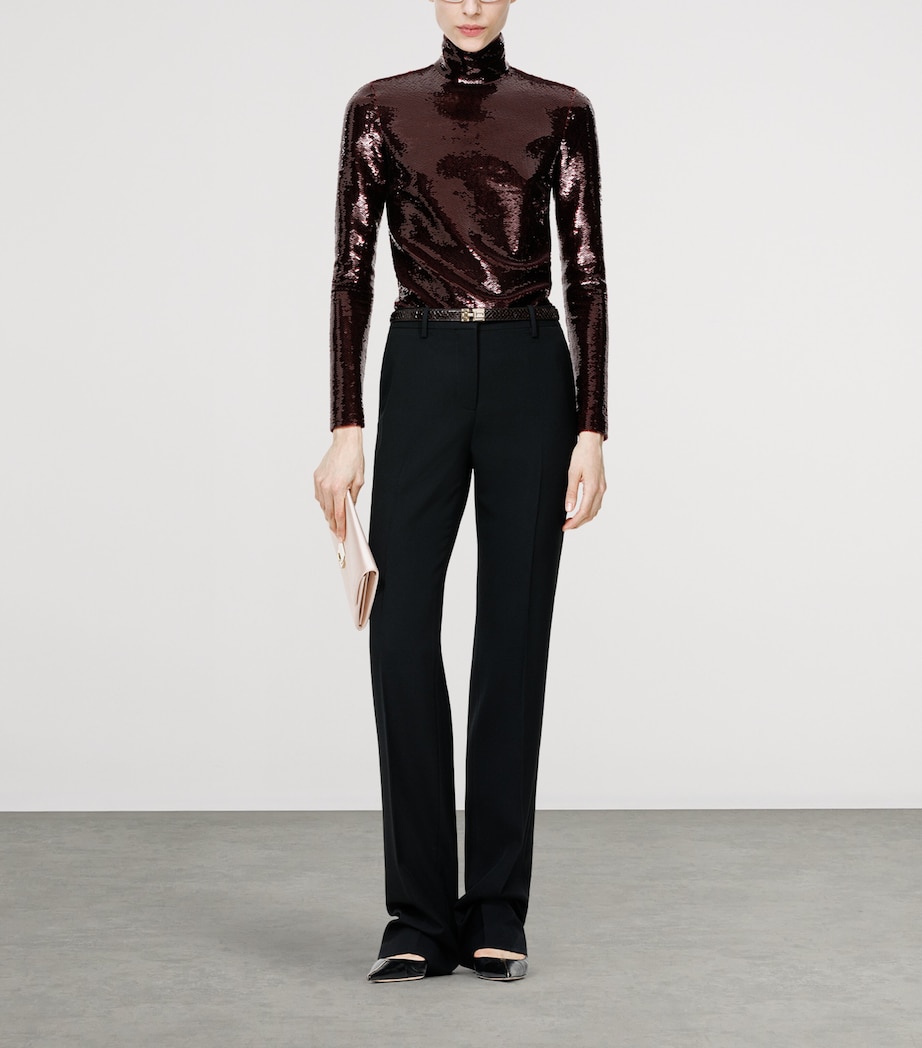 TOM FORD Womens Sequinned Rollneck Top Rar Image 2