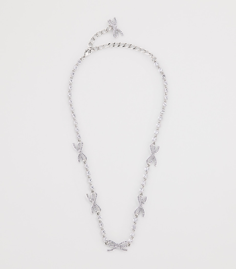 Crystal Bow Necklace SILVER Image 3