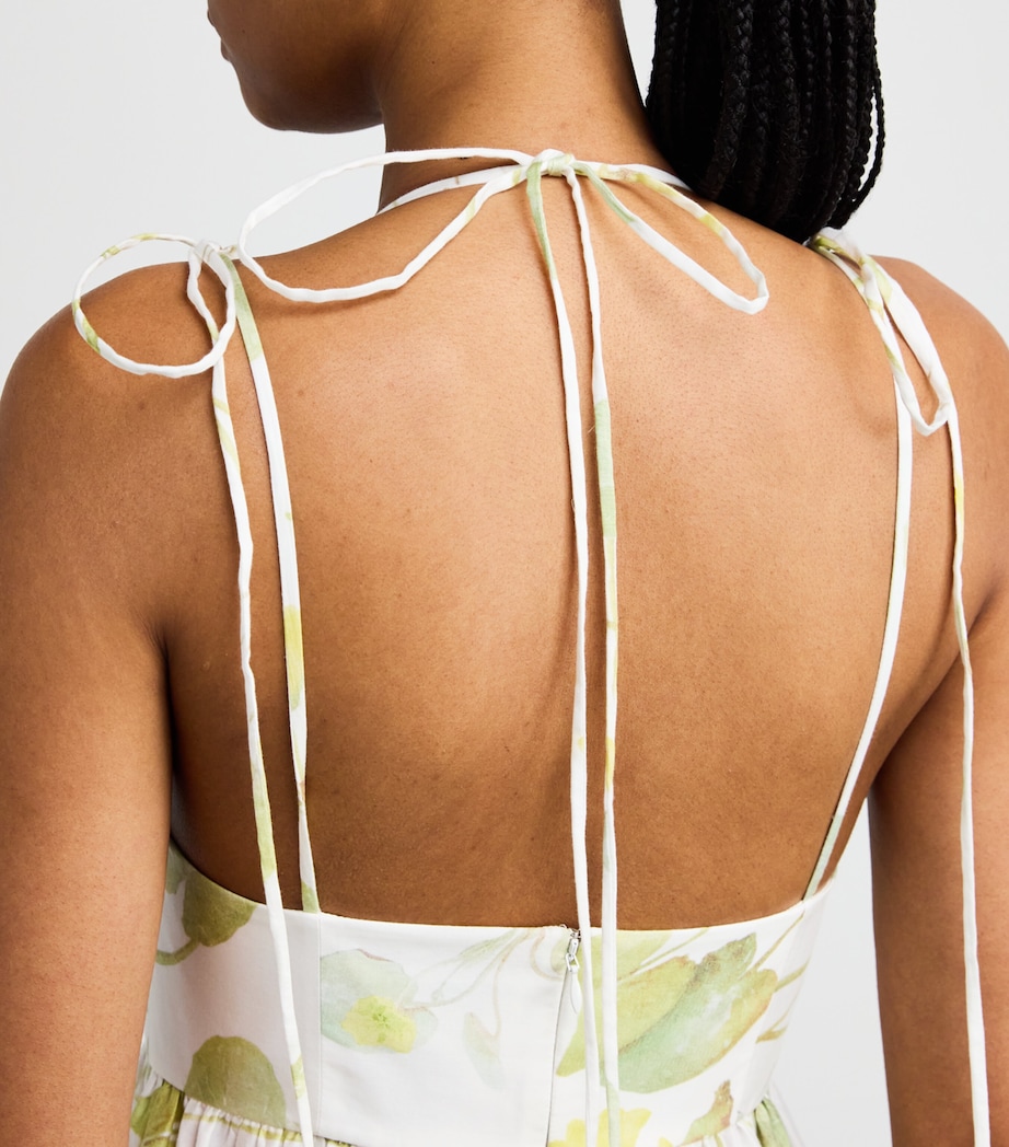 Cotton Printed Maxi Dress LILYPAD VINE WHITE Image 4