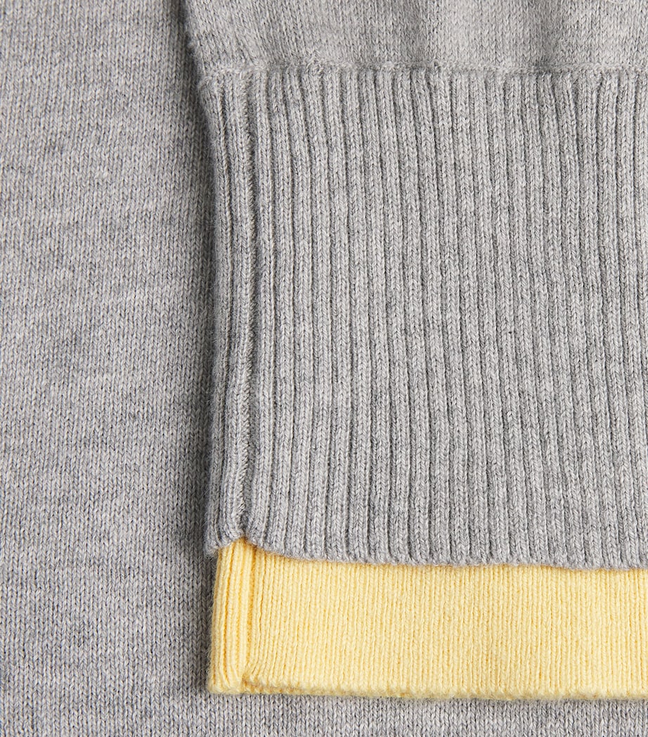 Cotton-Cashmere Polo Sweater MELANGE GREY Image 5