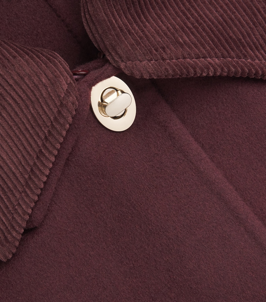 Claudie Pierlot Womens Wool-Blend Corduroy Jacket Dark Burgundy Image 6