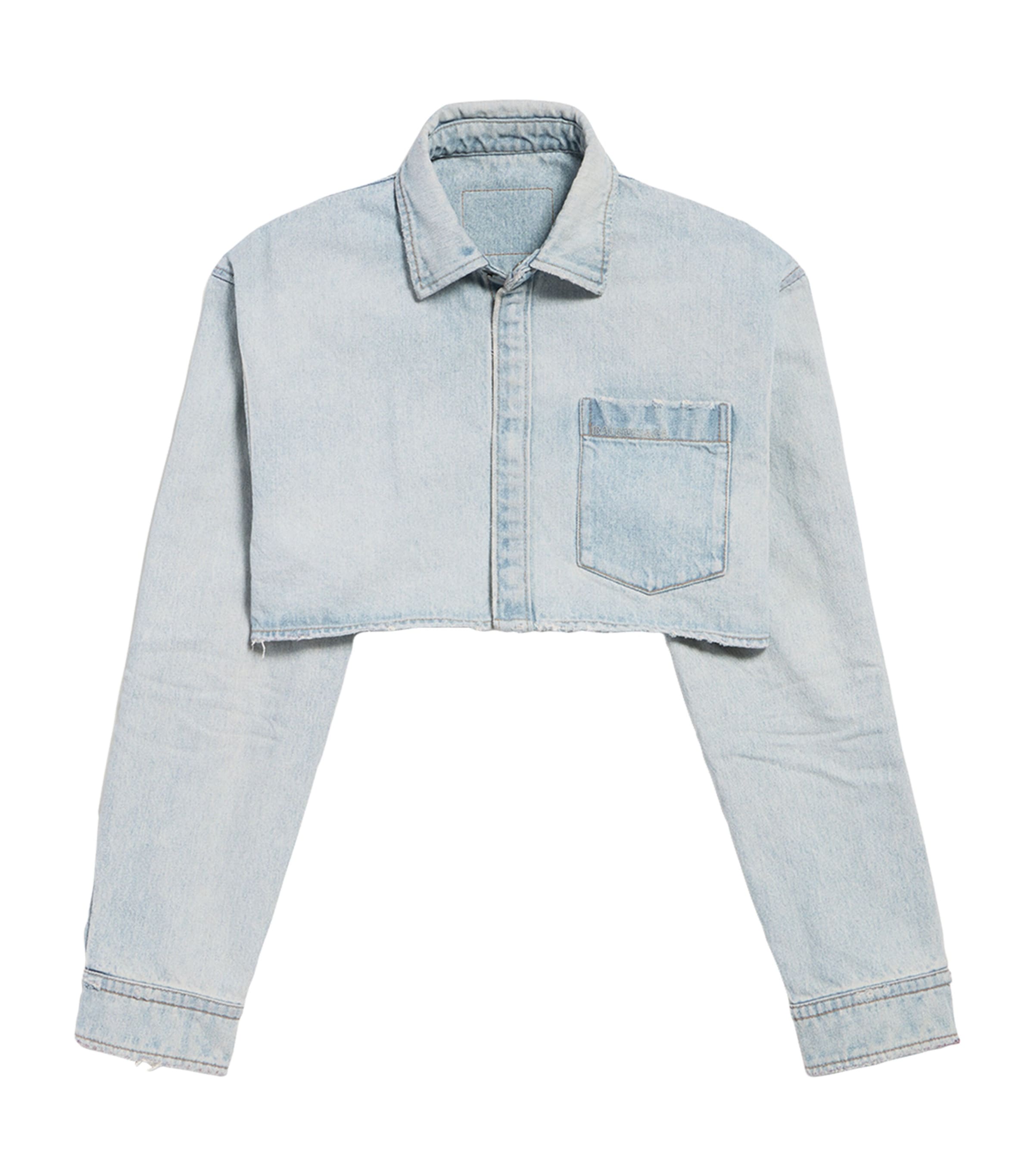 Balenciaga Womens Cropped Denim Shirt Image 1