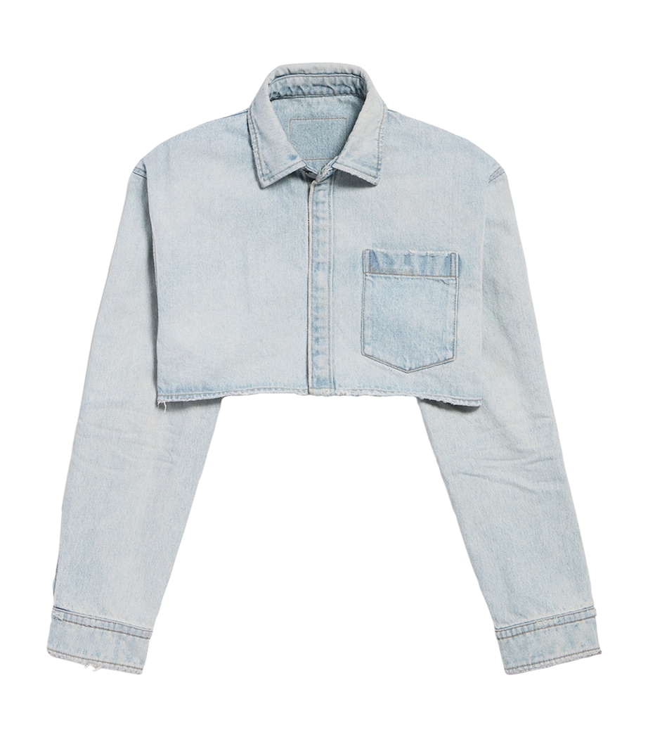 Balenciaga Womens Cropped Denim Shirt Image 1
