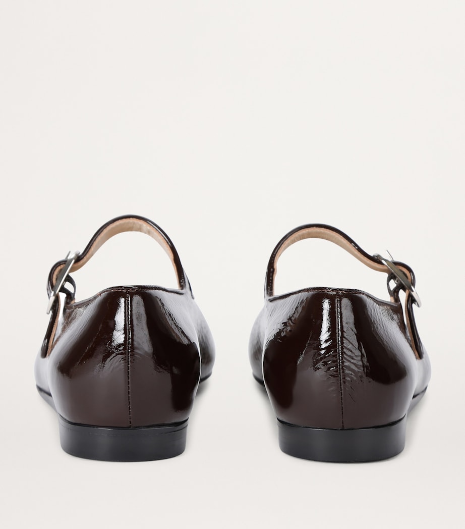 Le Monde Beryl Patent Leather Mary Jane Ballet Flats Dark Brown Image 2