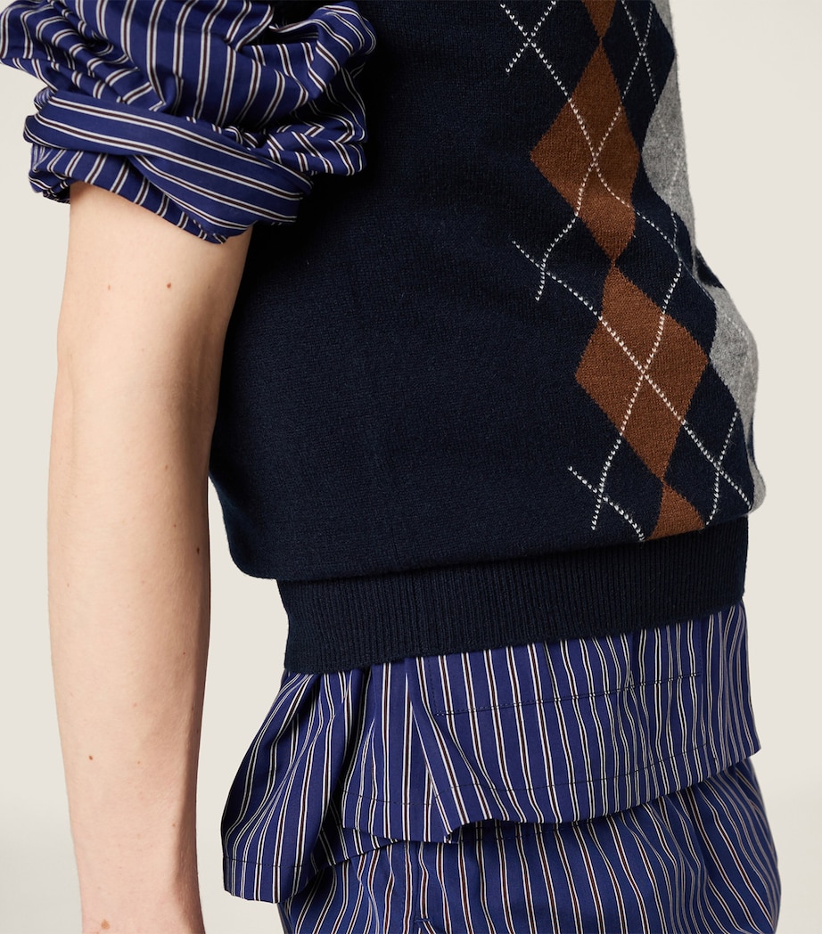 Cashmere Argyle Sweater F0008 Image 5