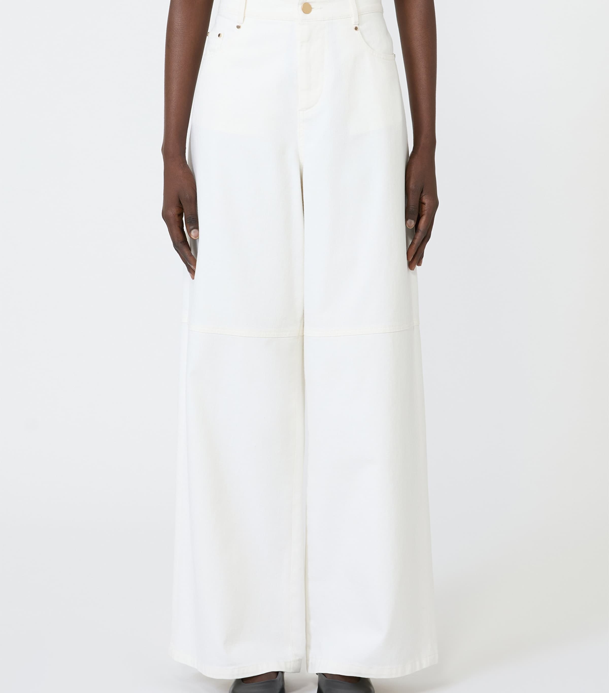 Max Mara Womens Wide-Leg Jeans White Image 2
