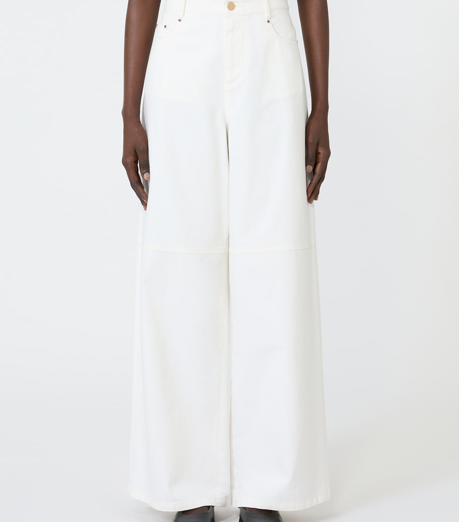 Max Mara Womens Wide-Leg Jeans White Image 2