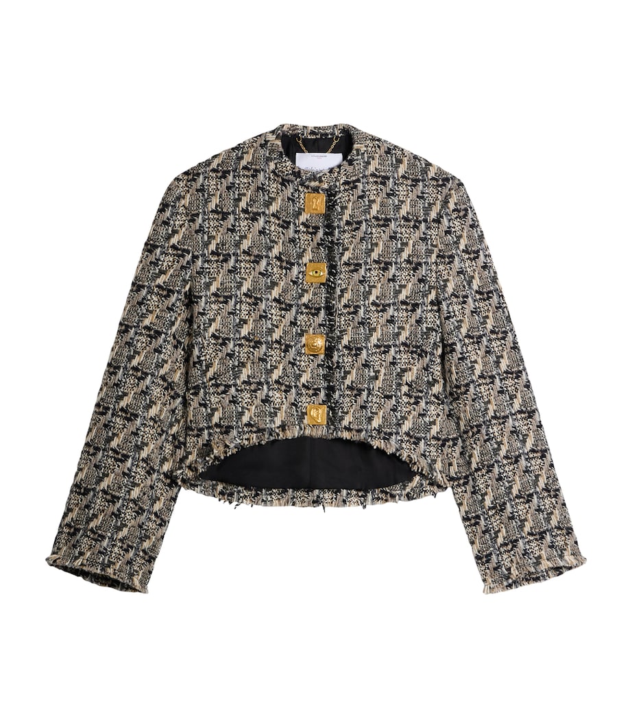 Schiaparelli Womens Tweed Cropped Jacket Multicolor Image 1