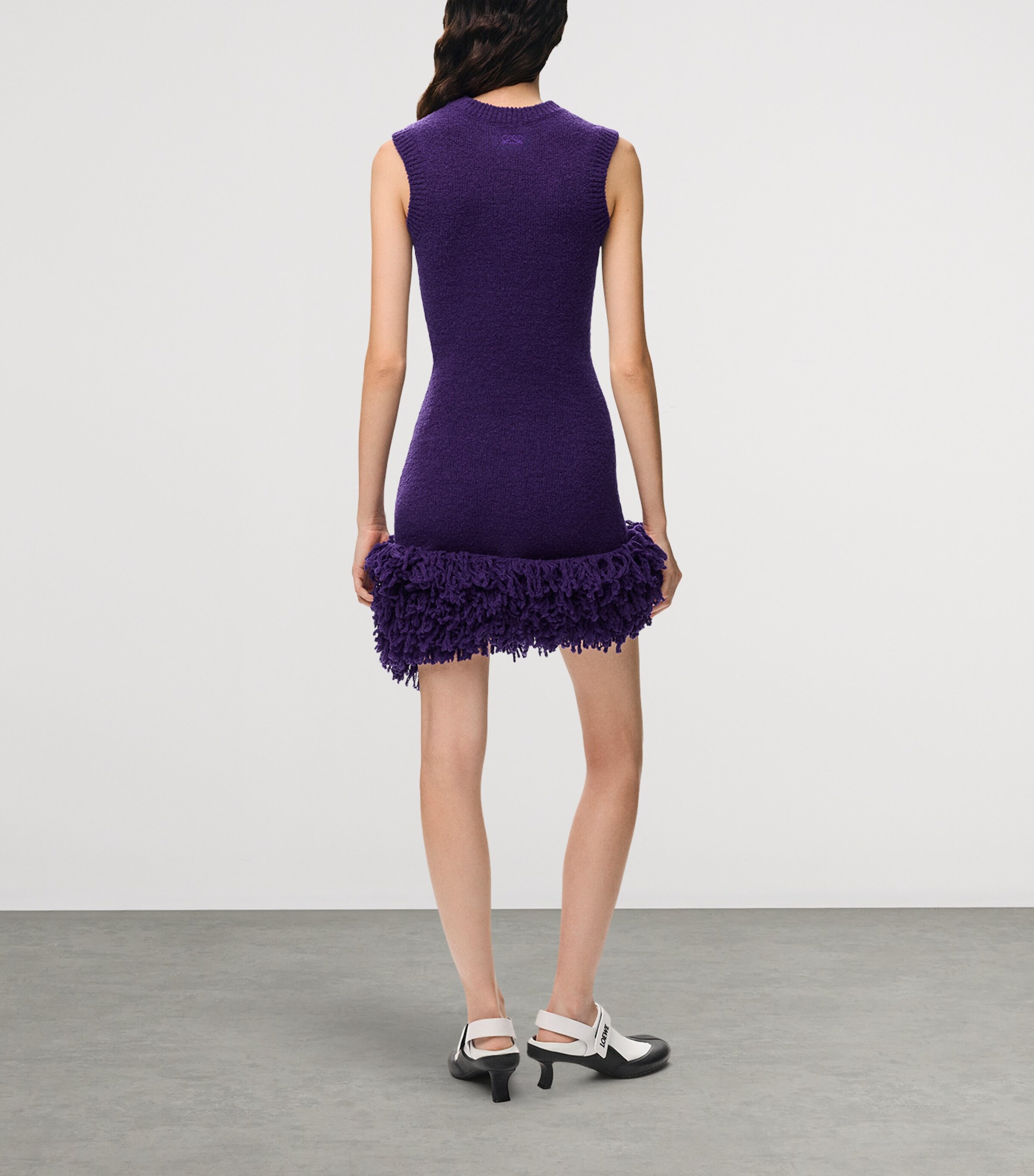 LOEWE Womens Wool-Blend Mini Dress Purple Image 3