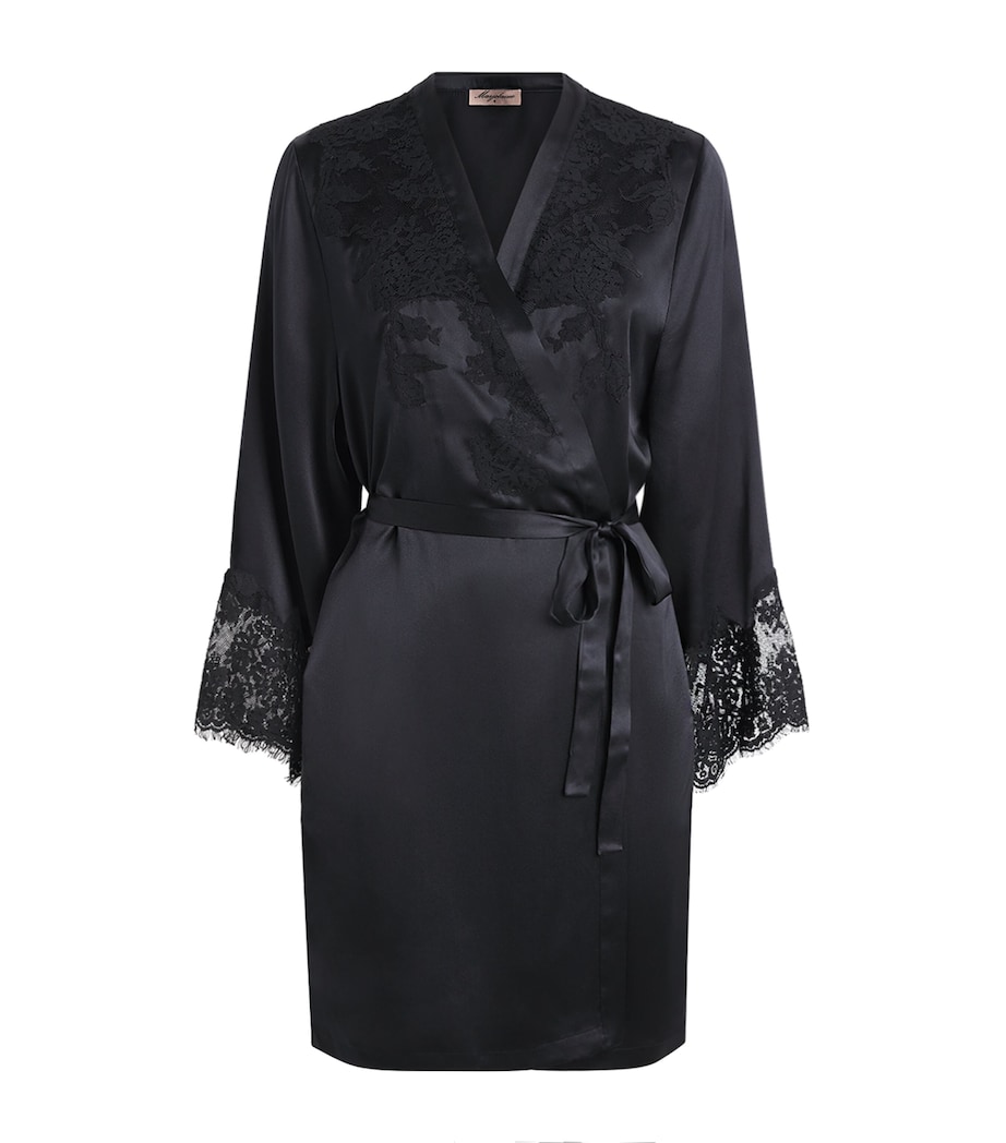 Marjolaine Womens Silk Tess Robe Noir Image 1