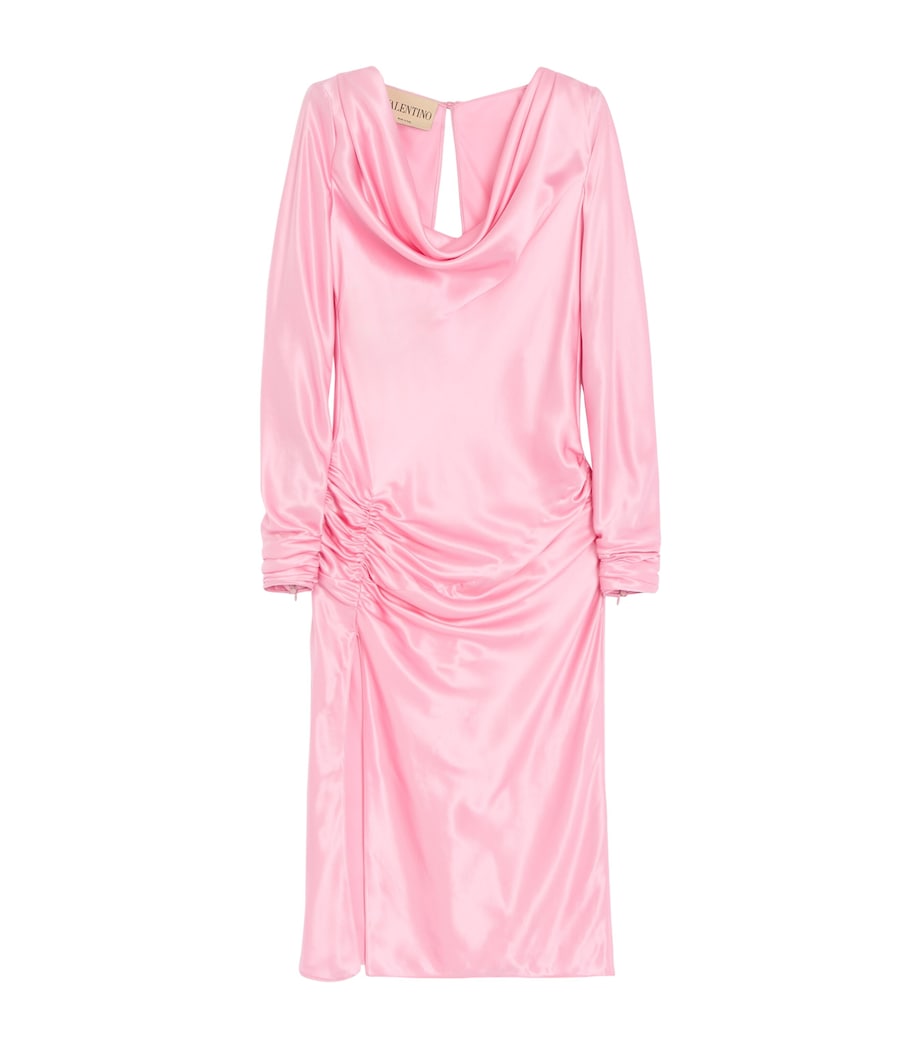 Valentino Womens Silk Draped Midi Dress Image 1