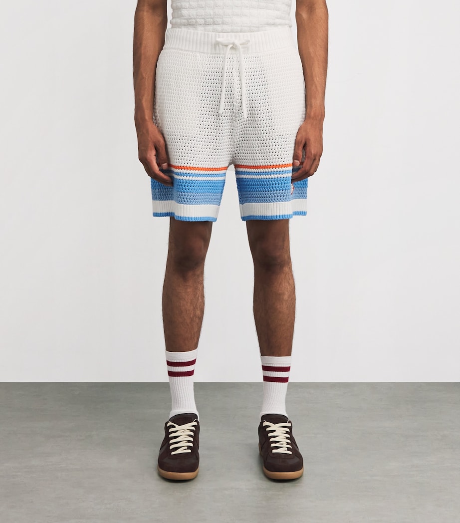 Cotton Chevron Crochet Shorts BLUE MULTI Image 3