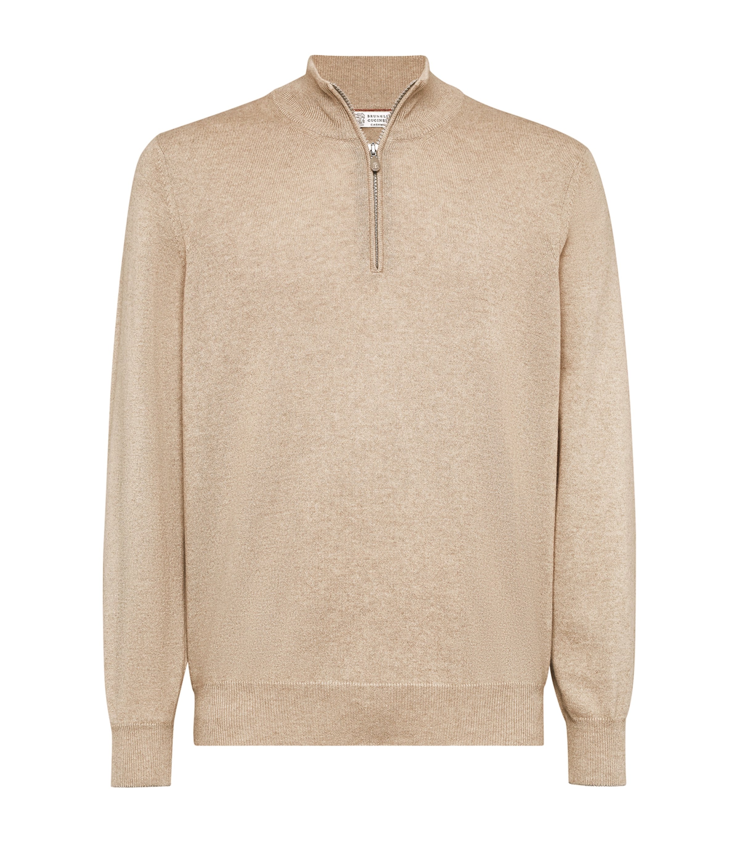 Brunello Cucinelli Cashmere Half-zip Sweater In Brown