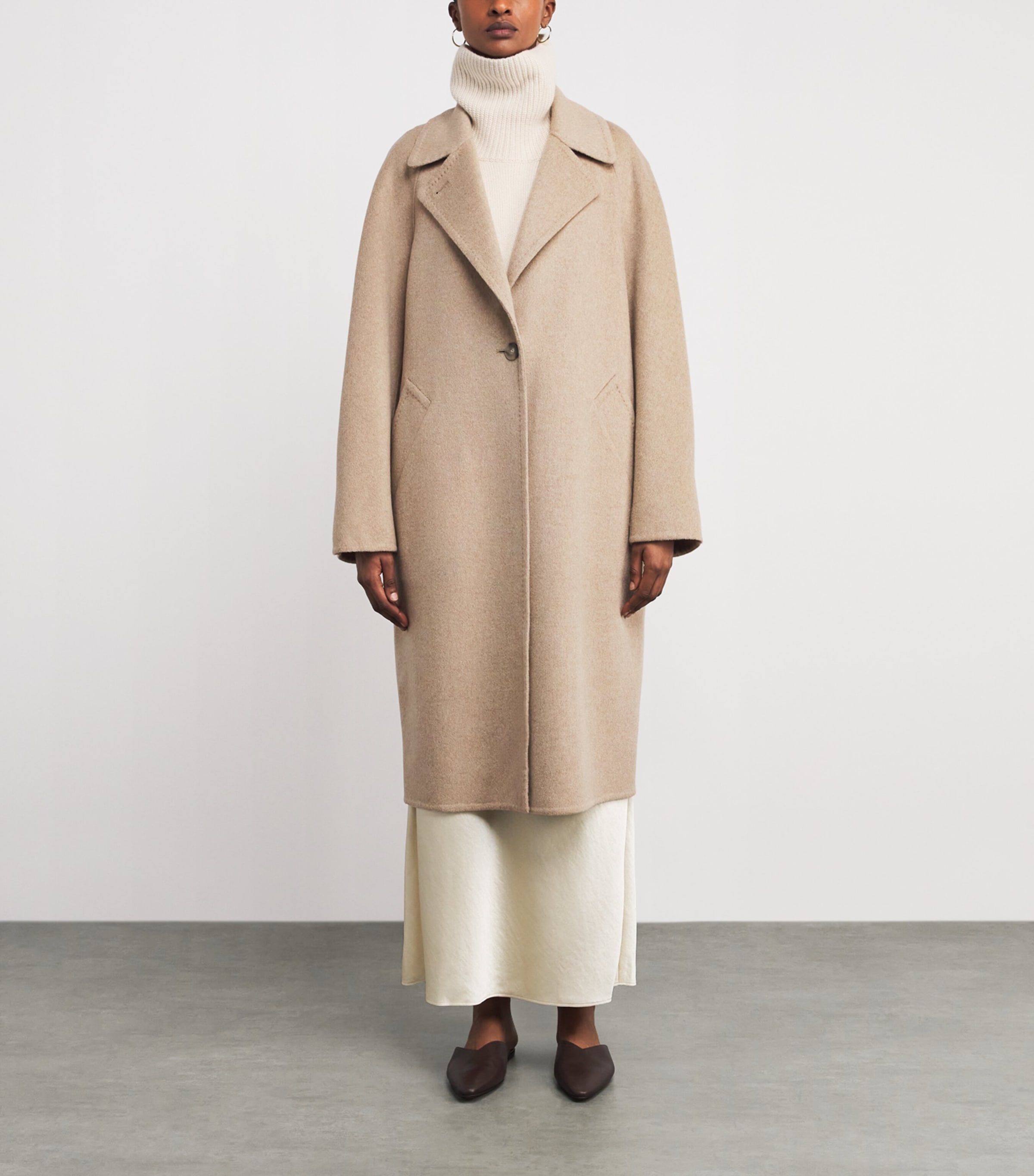 Joseph Womens Wool-Cashmere Franco Coat Powder Melange Image 3