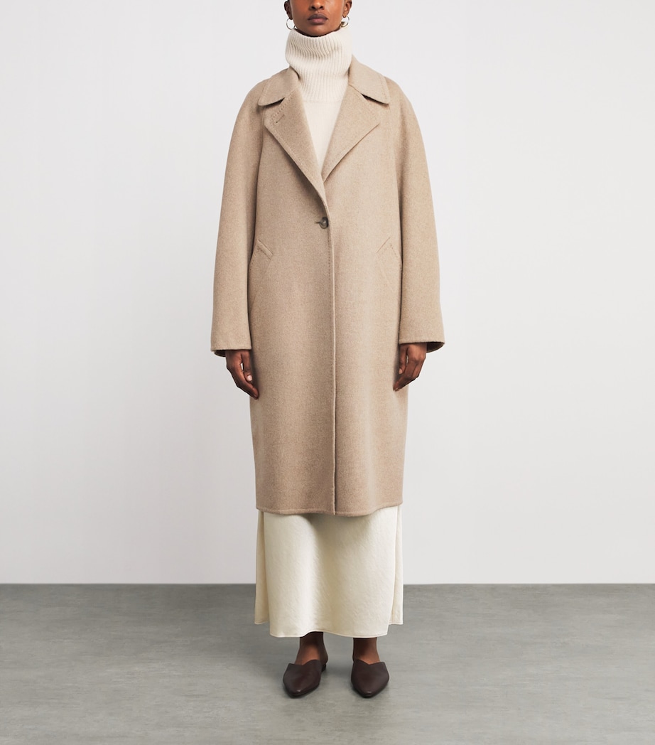 Joseph Womens Wool-Cashmere Franco Coat Powder Melange Image 3