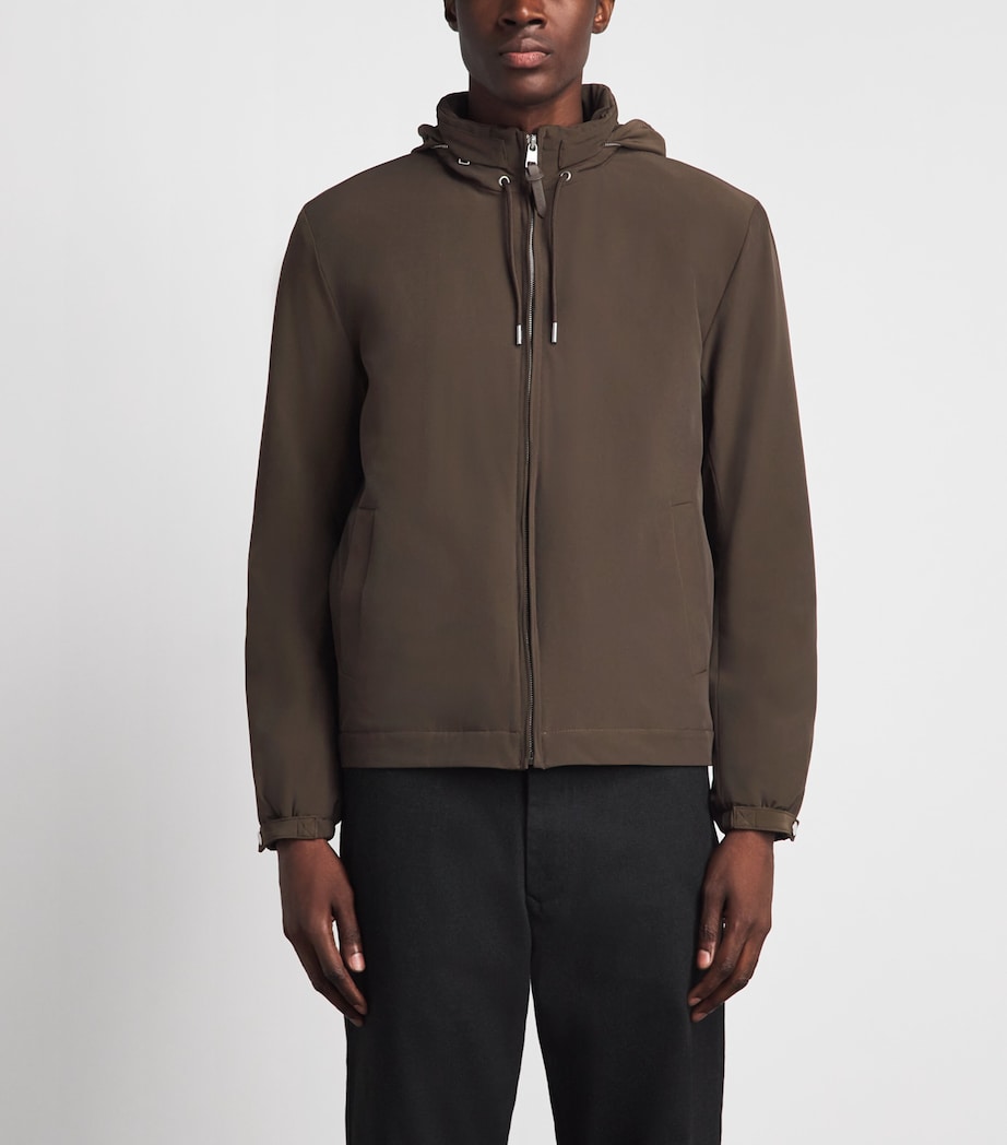 Sandro Paris Mens Padded Hooded Jacket Taupe / Kaki Image 4