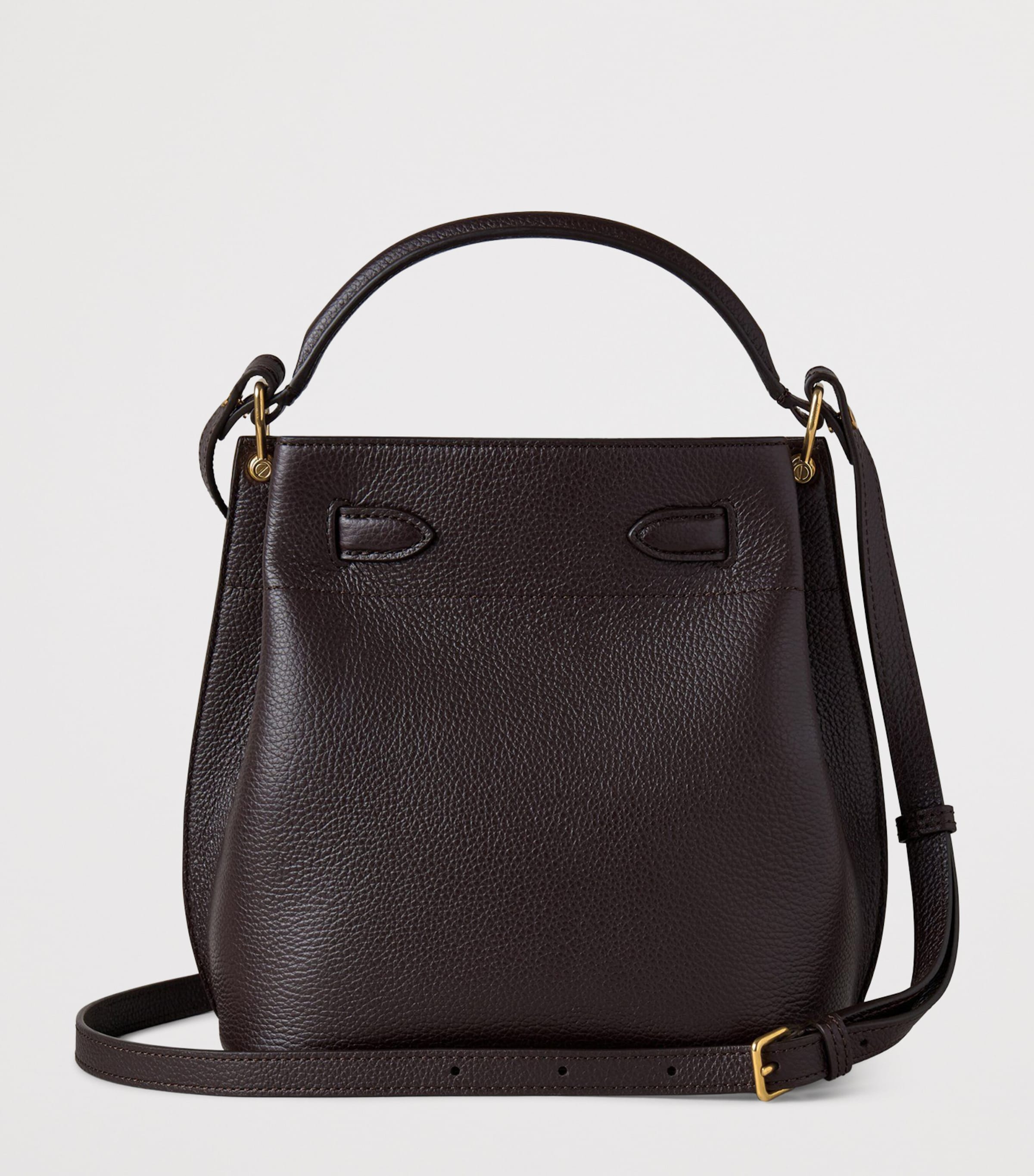 Leather Islington Bucket Bag EBONY Image 3