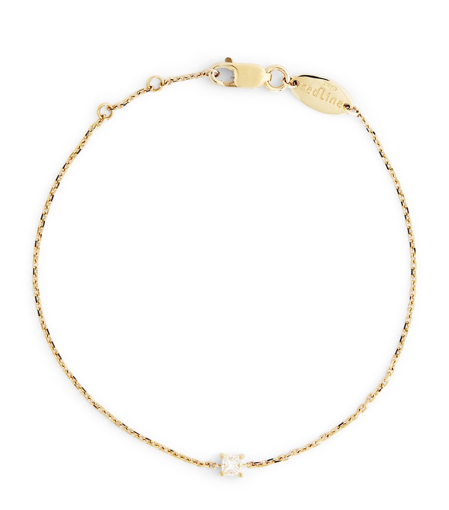 Yellow Gold and Diamond Princesse Bracelet YG RED THREAD Image 1