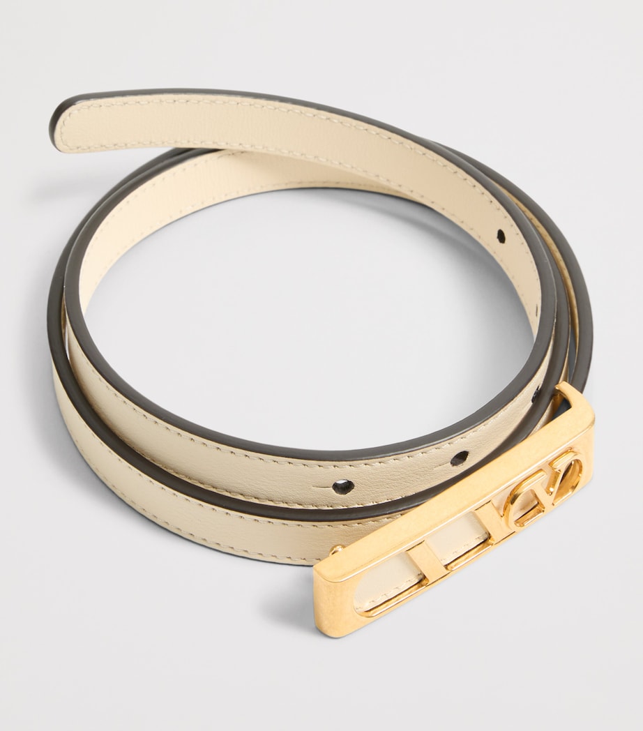 Leather VLogo Signature Belt REN Image 2