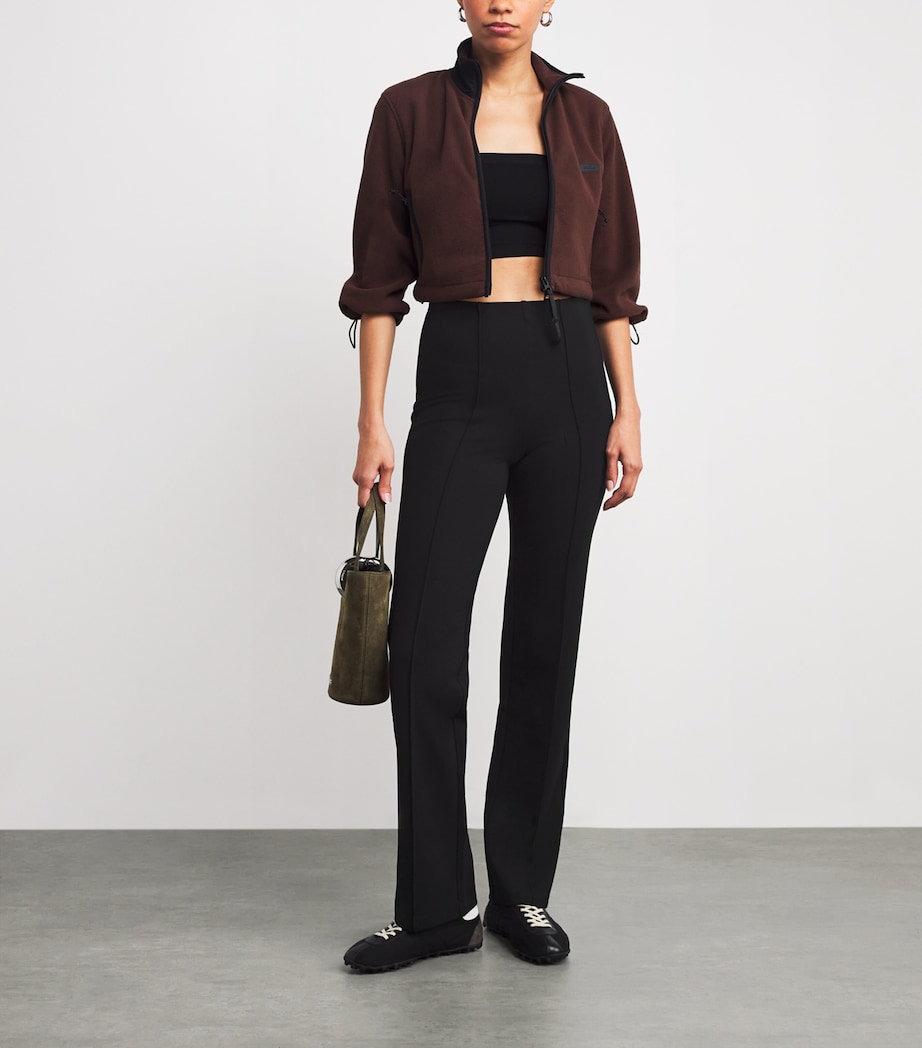 High-Waist Pintuck Straight Leg Trousers OBSIDIAN Image 2