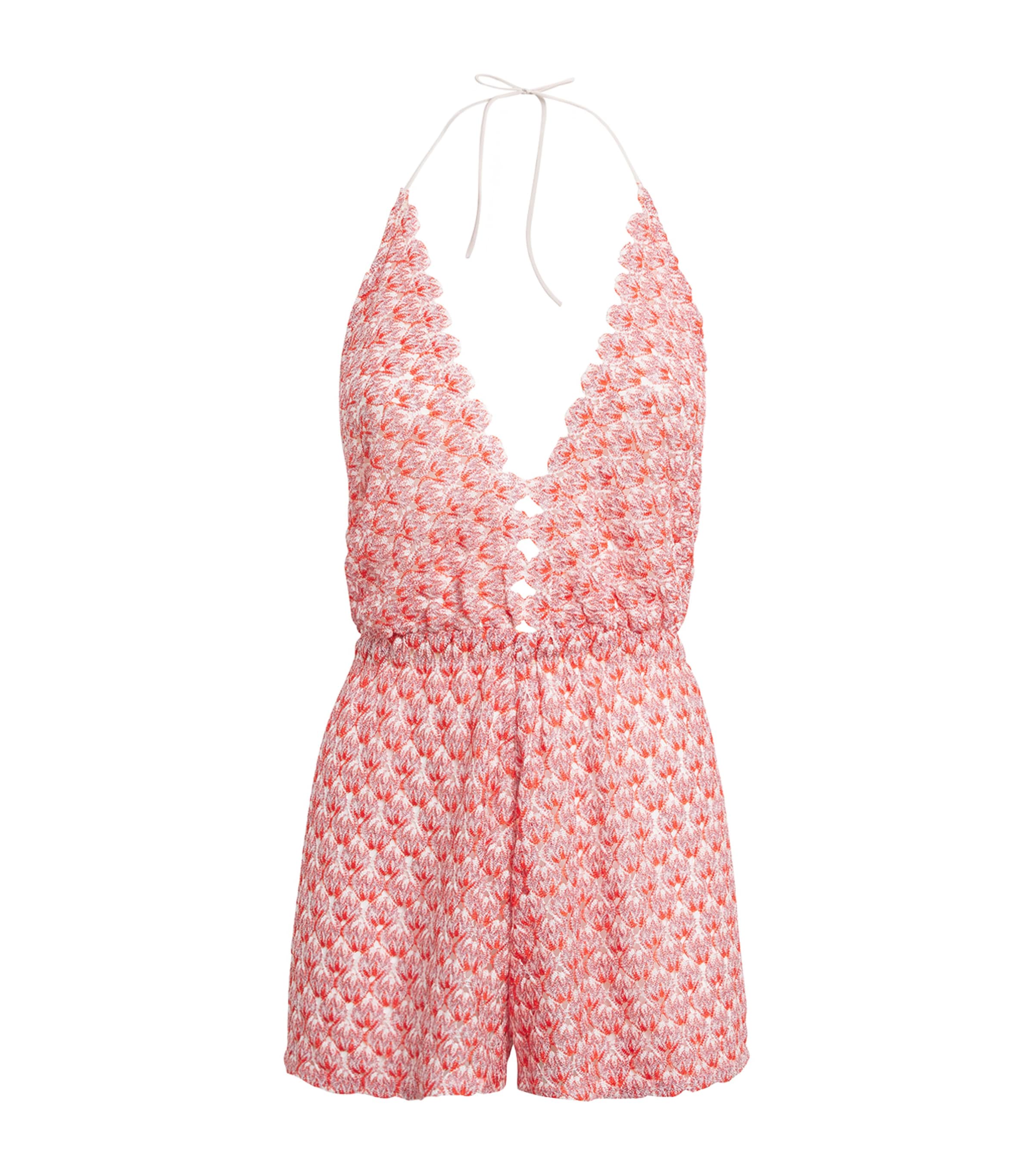 Missoni Metallic-crochet Playsuit