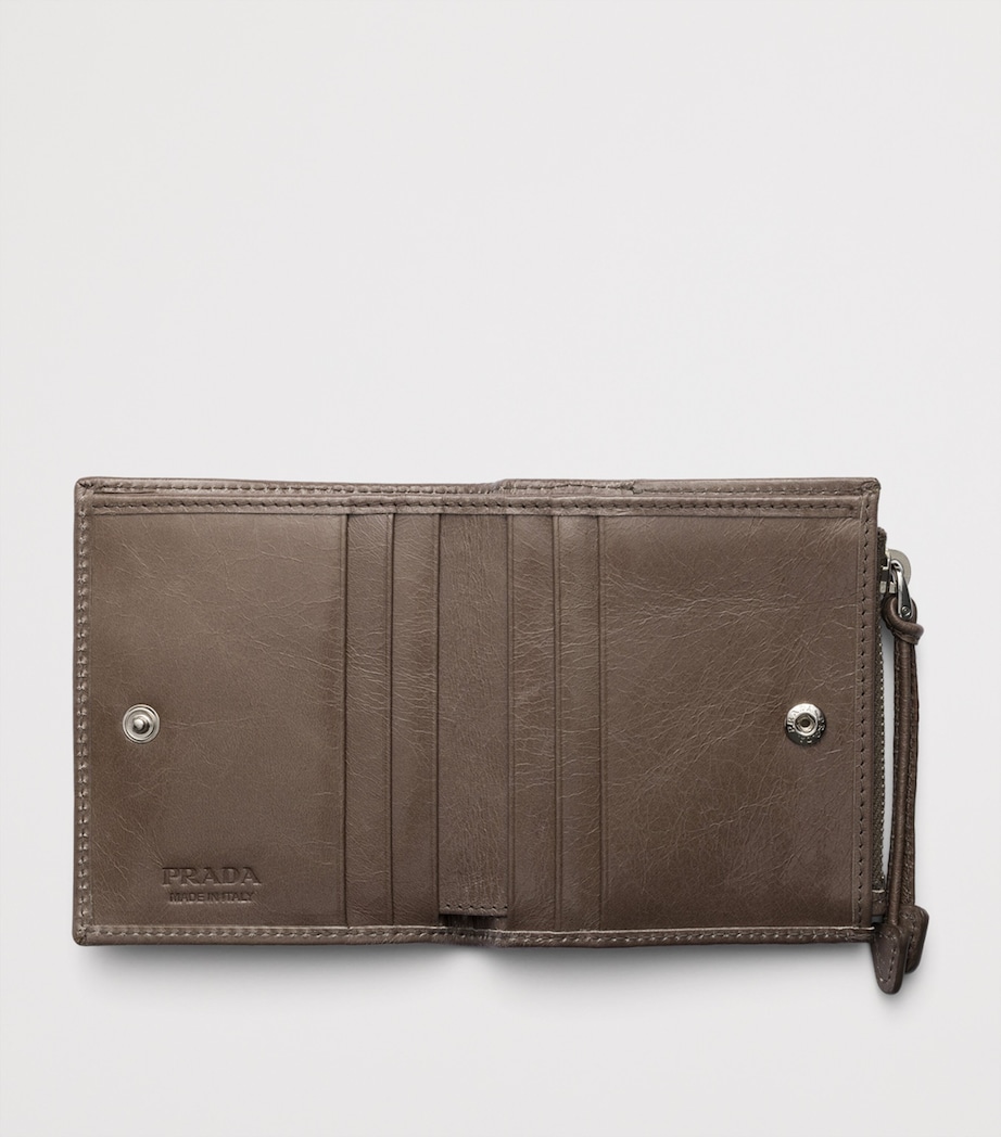 Prada Small Leather Wallet Grey Image 2