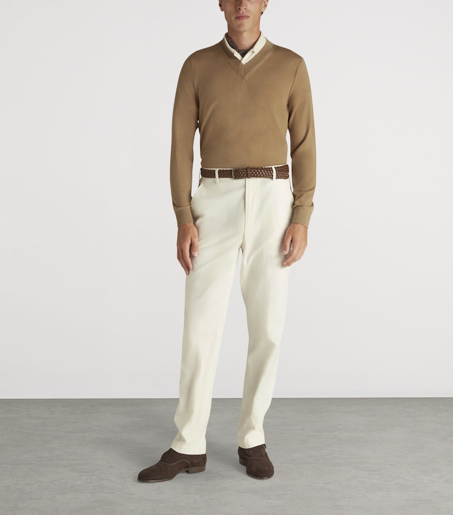 Merino V-Neck Sweater 280BEIGE Image 2