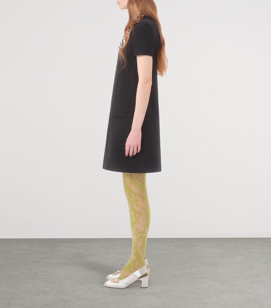 Wool-Silk Leopard-Tie Mini Dress BNH Image 4