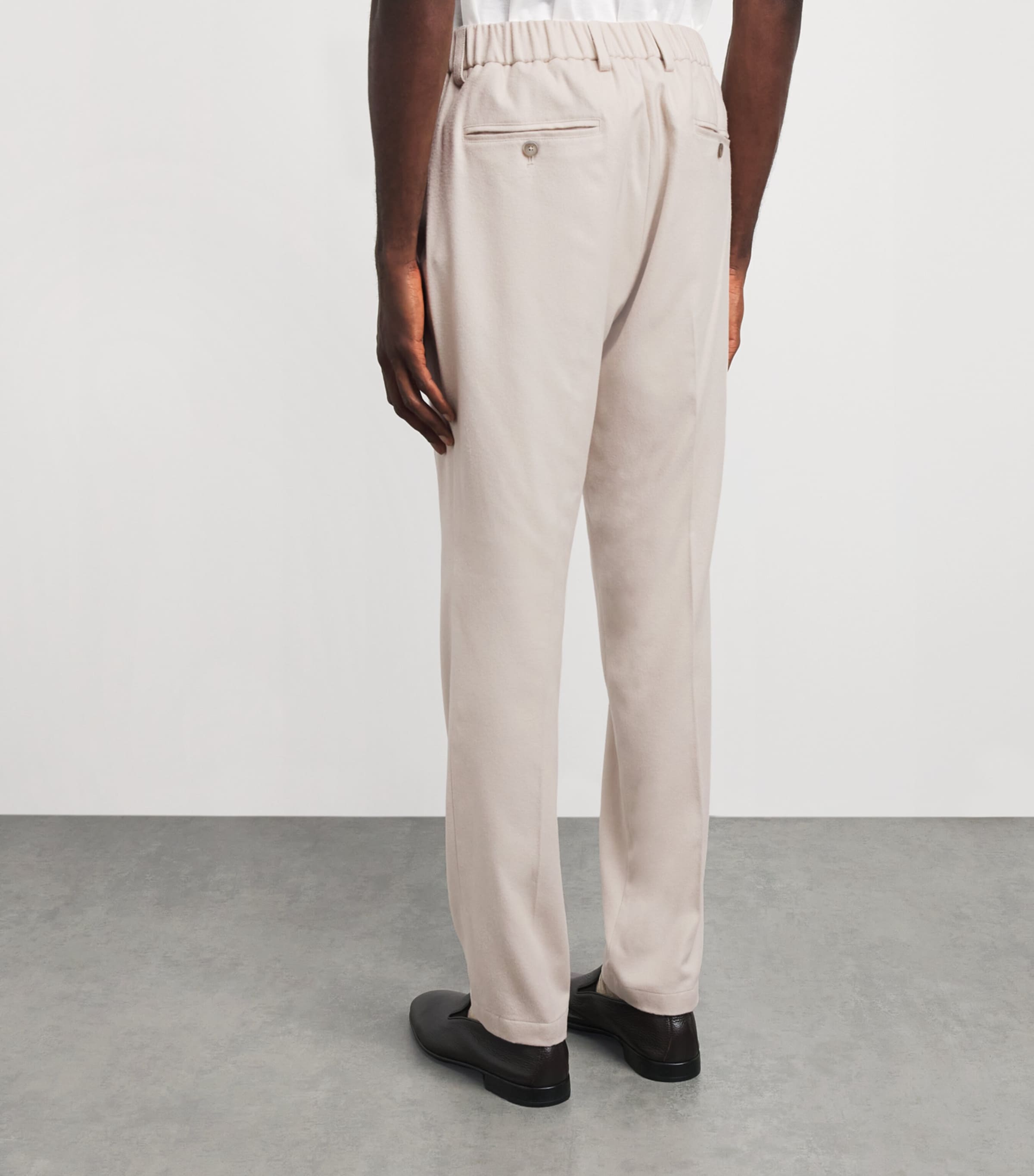 Herno Mens Silk-Cashmere Drawstring Trousers Chantilly Image 5